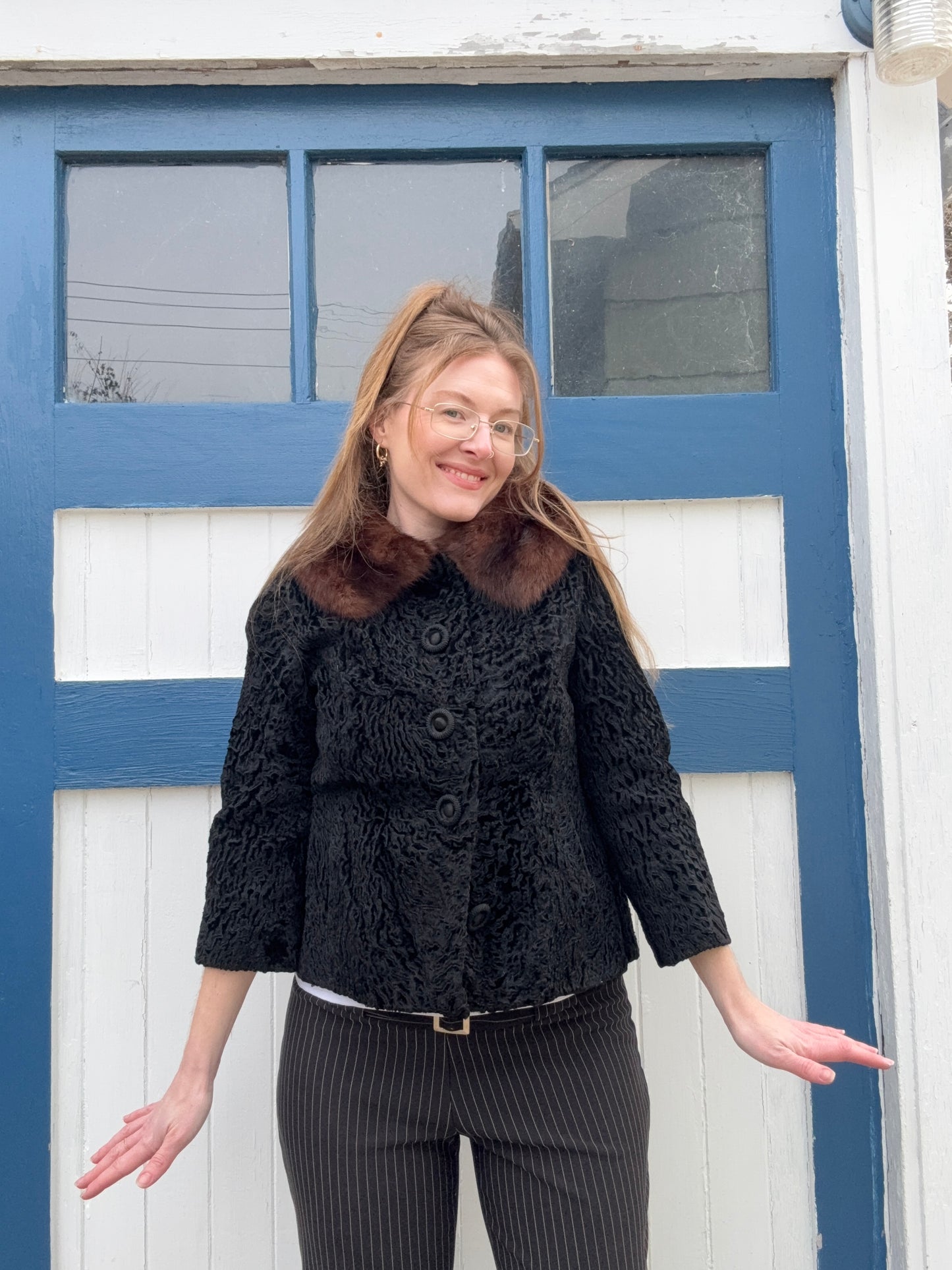 1950s Persian Lamb Cropped Coat