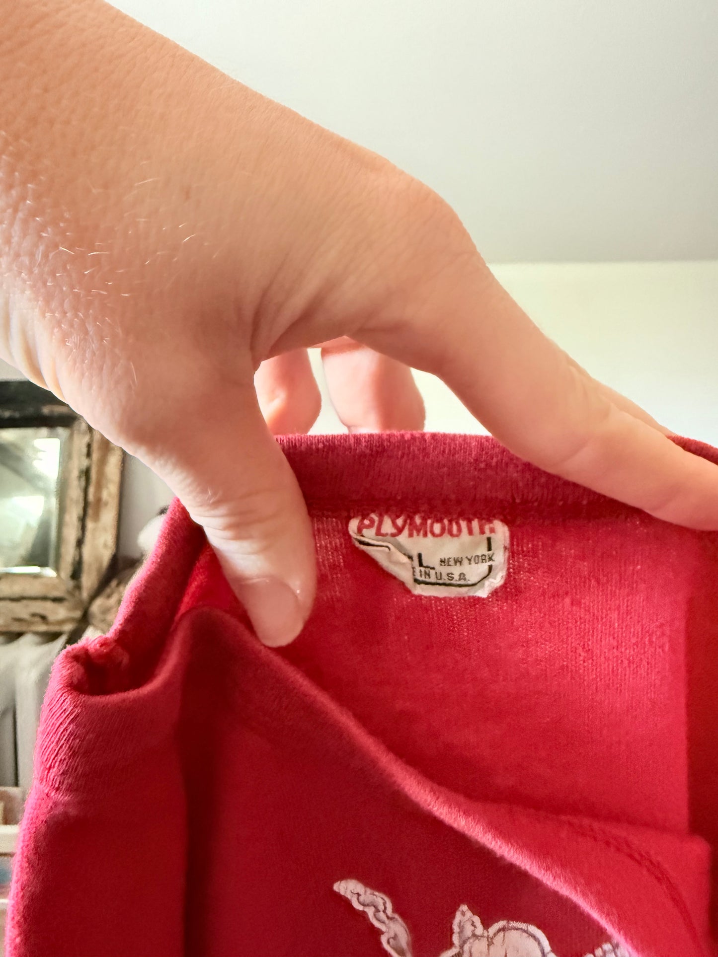 1970s Roach Iron On Red Tee S/M