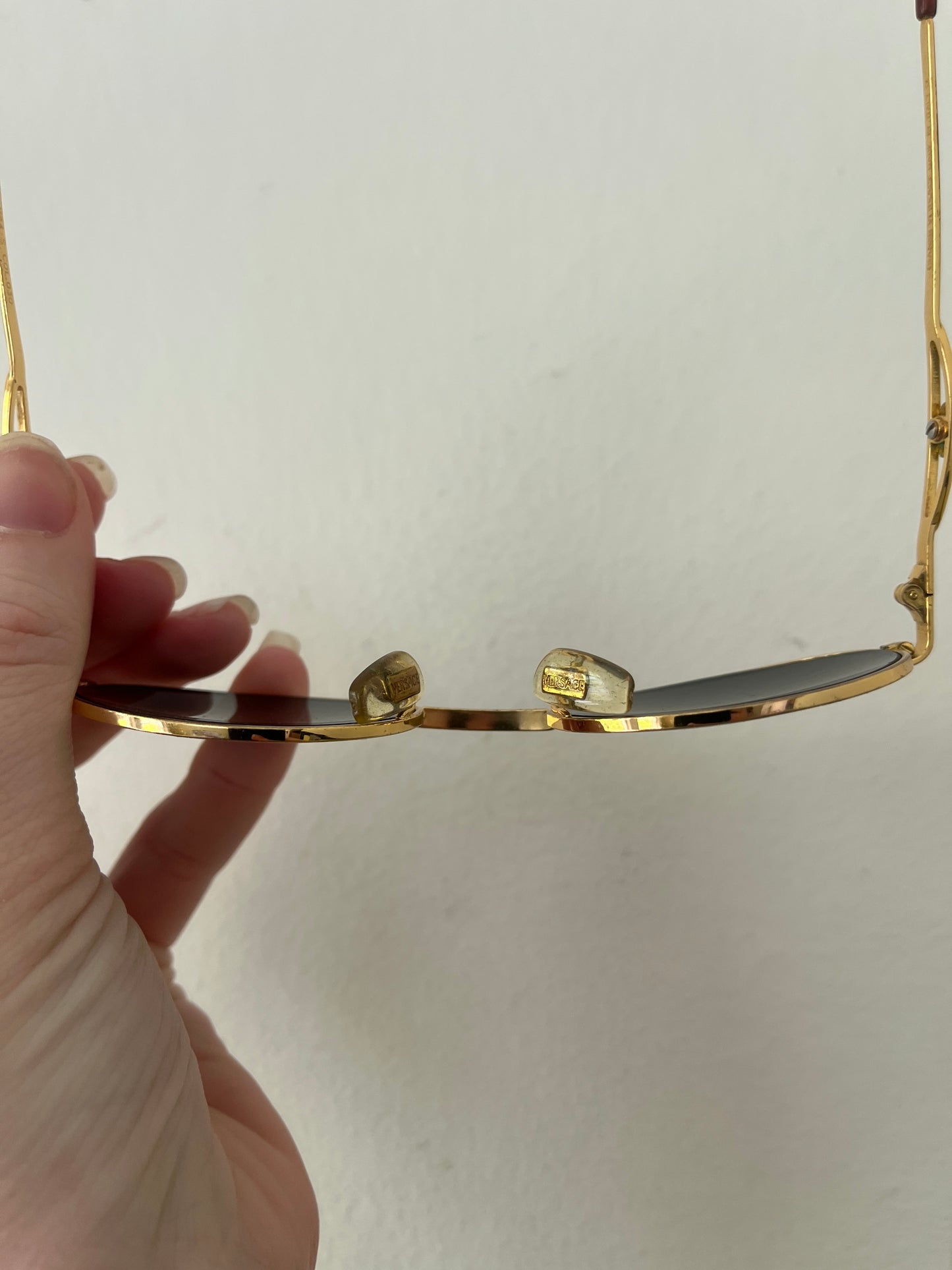 Vintage Versace Oval Sunglasses Gold