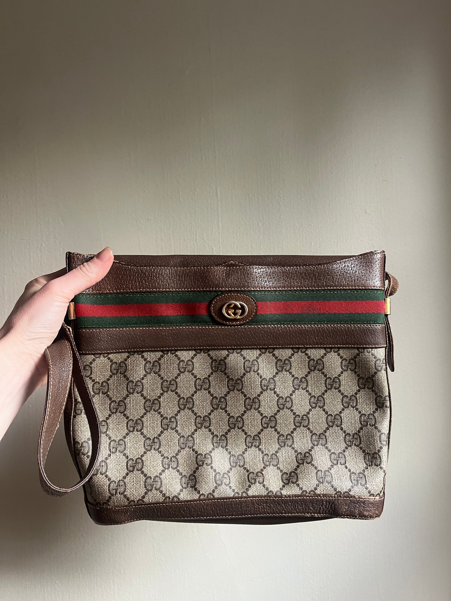 Authentic Vintage 1980s Gucci Stripes Crossbody Bag