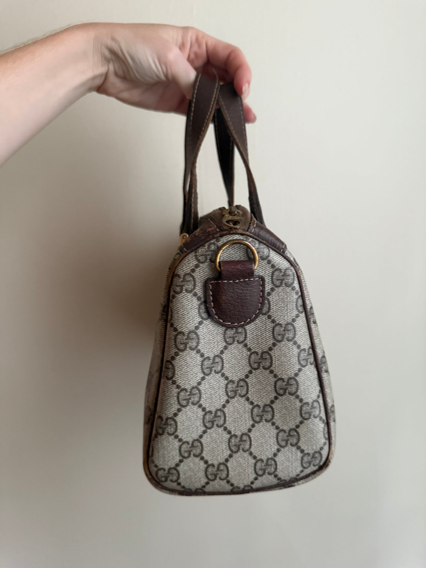 1970s/1980s Gucci GG Monogram Boston Bag