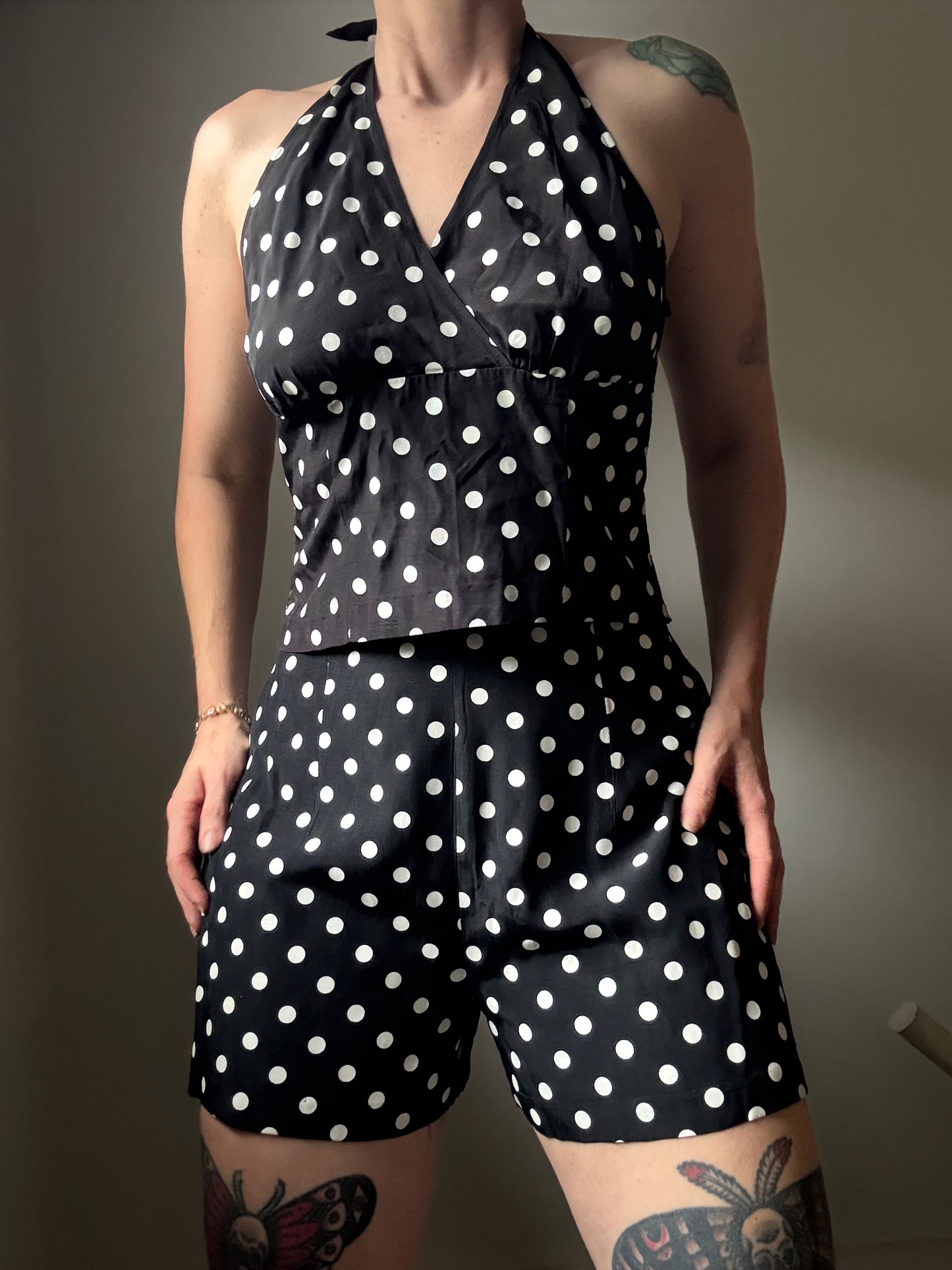 2 Piece Rayon Polka Dot Set