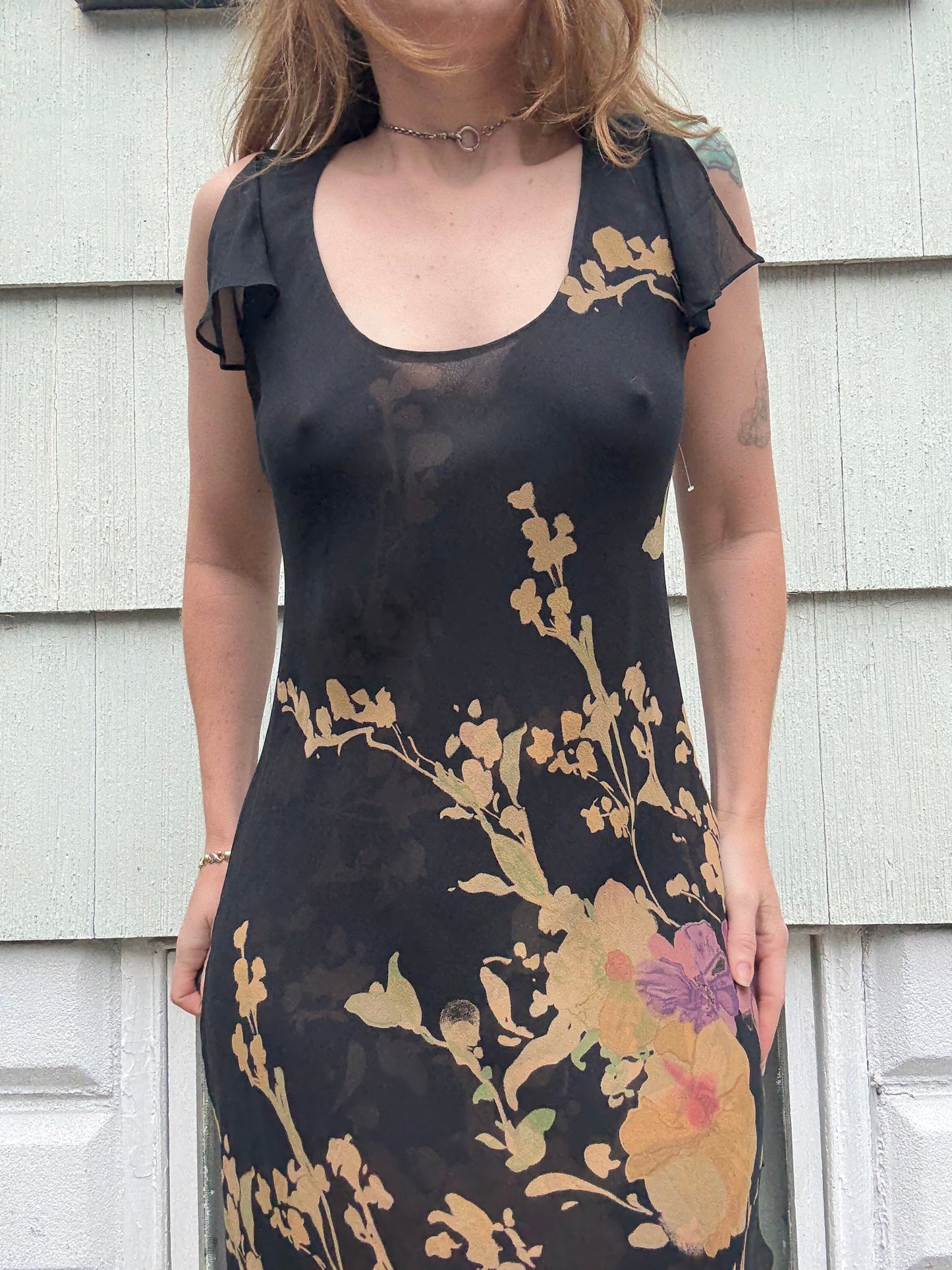 100% Silk Floral Silk Dress