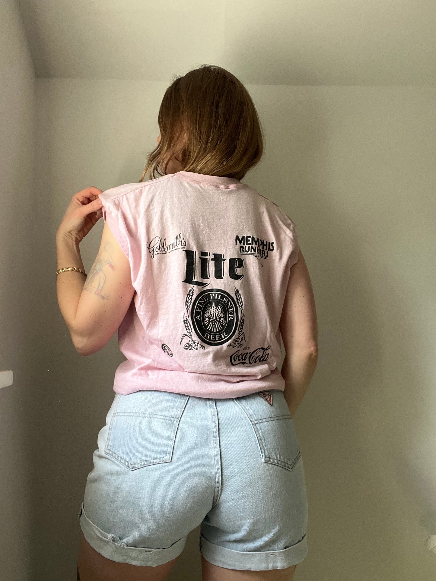 1980’s Elvis 5k Pink Tee M