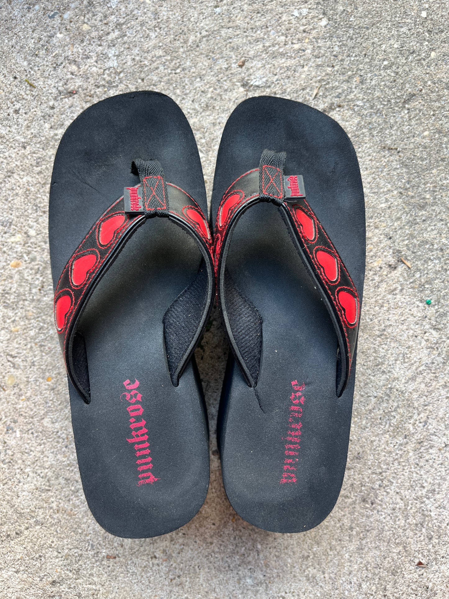 Vintage 1990s Flatform Heart Flipflops