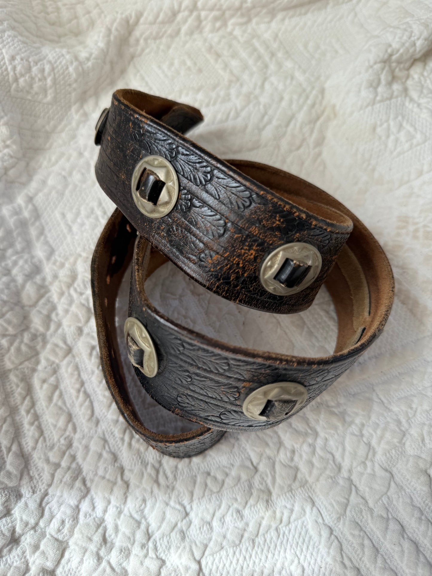 Vintage Leather Concho Belt