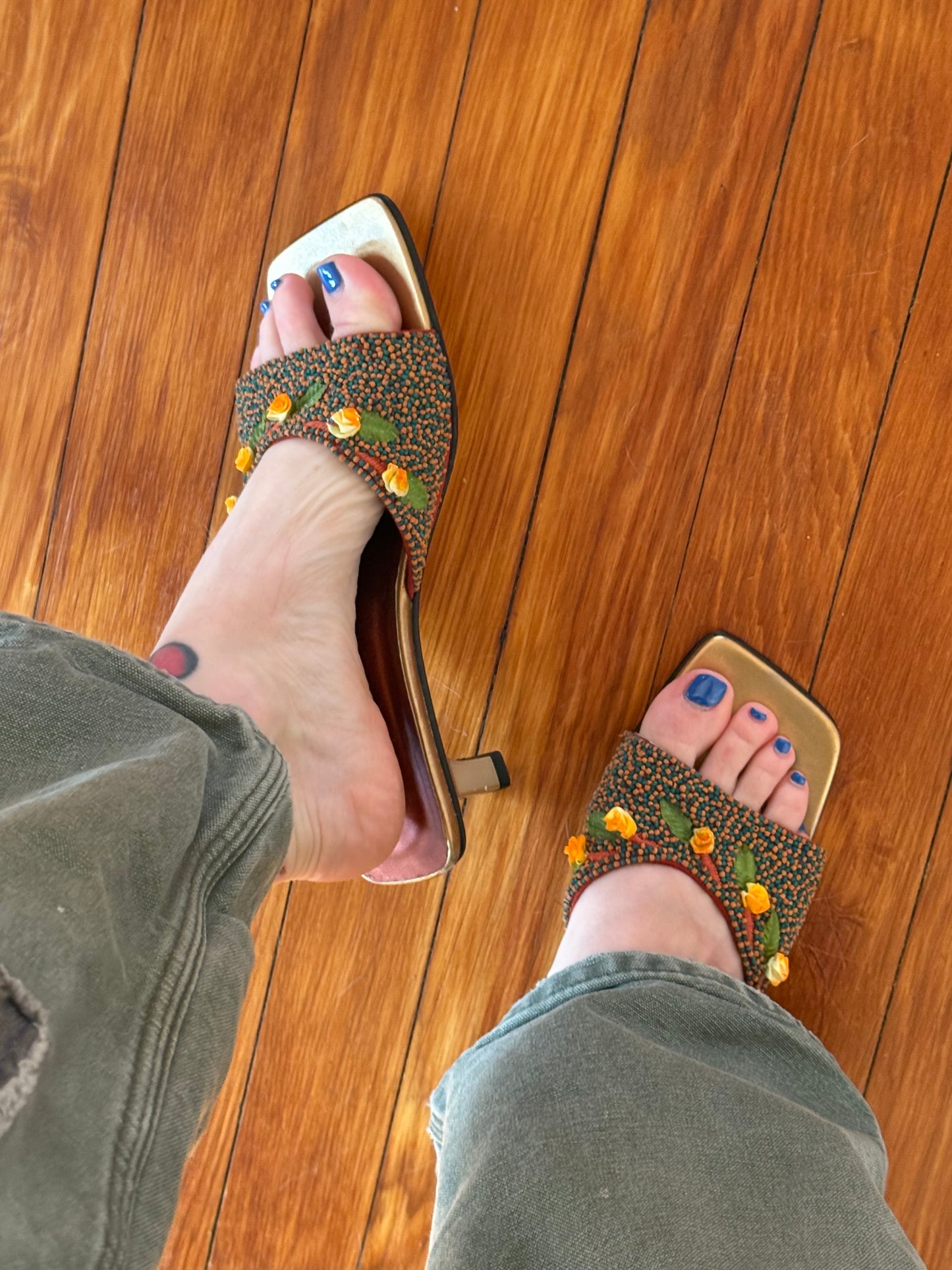 Flower Appliqué Heels