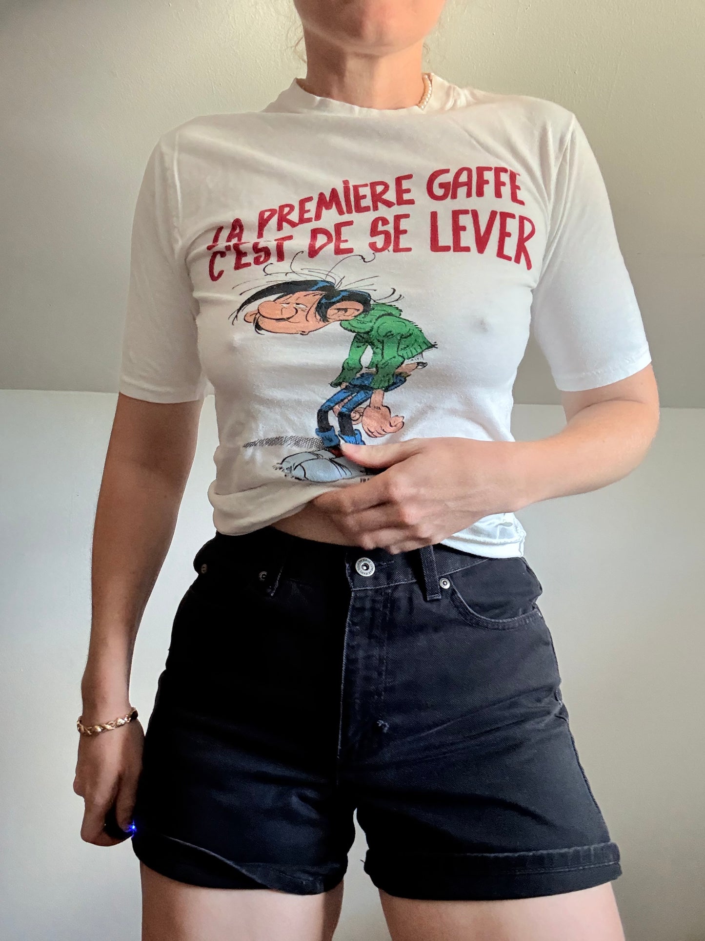 Gaston Lagaffe Comic Strip Tee 1970s S/M