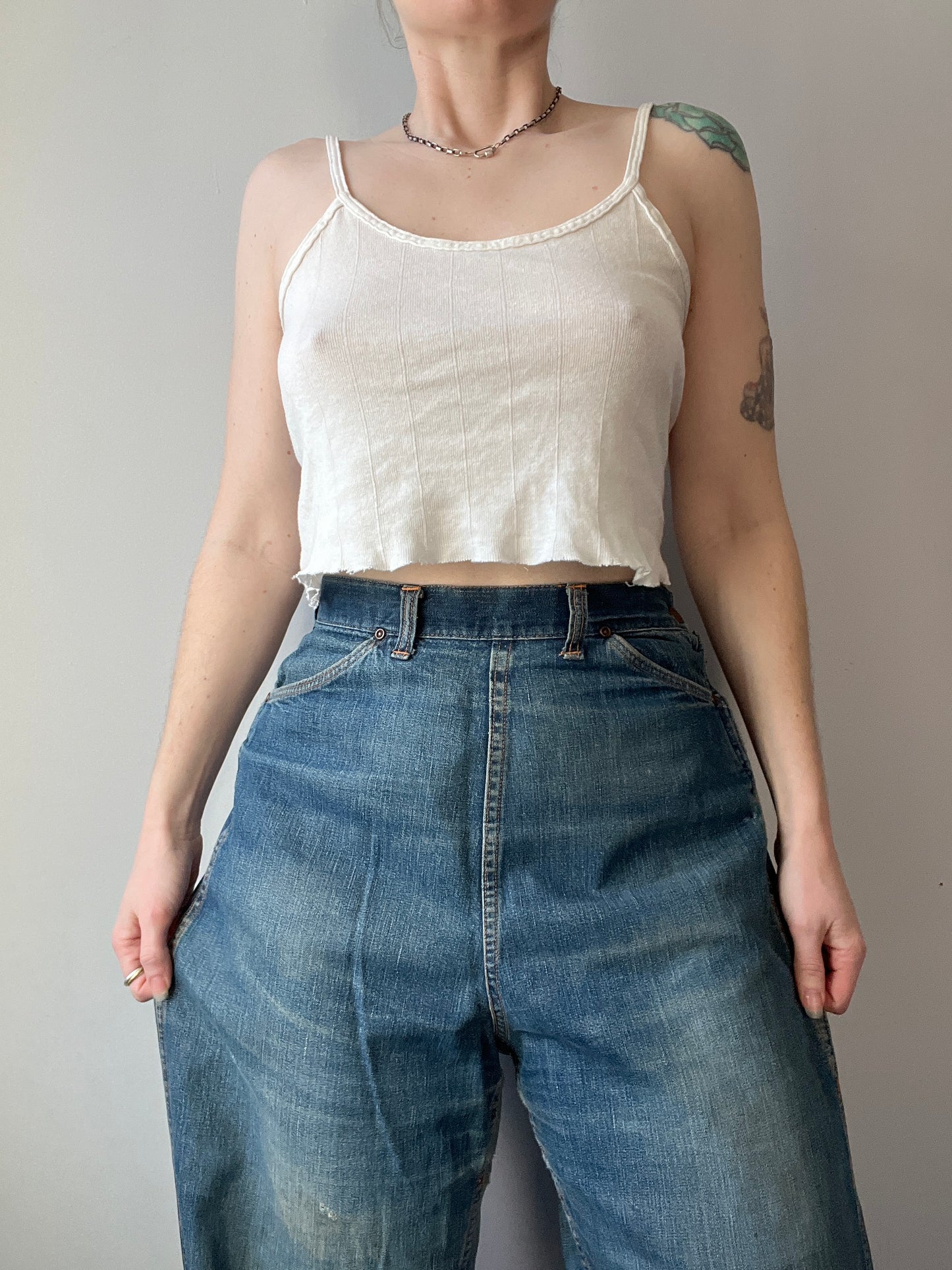 Vintage 1940s 1950s Side Zip Jeans 28”