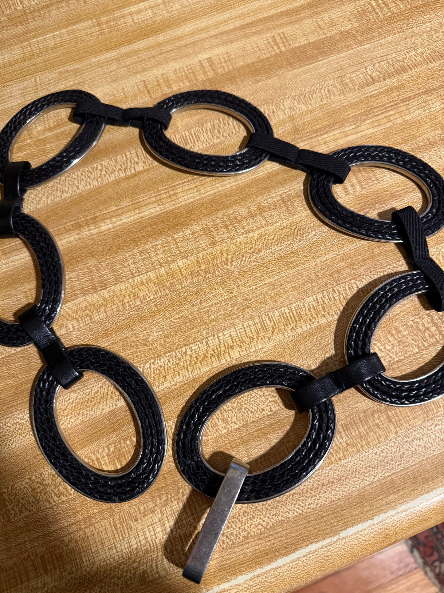 Braided Leather Silver Belt