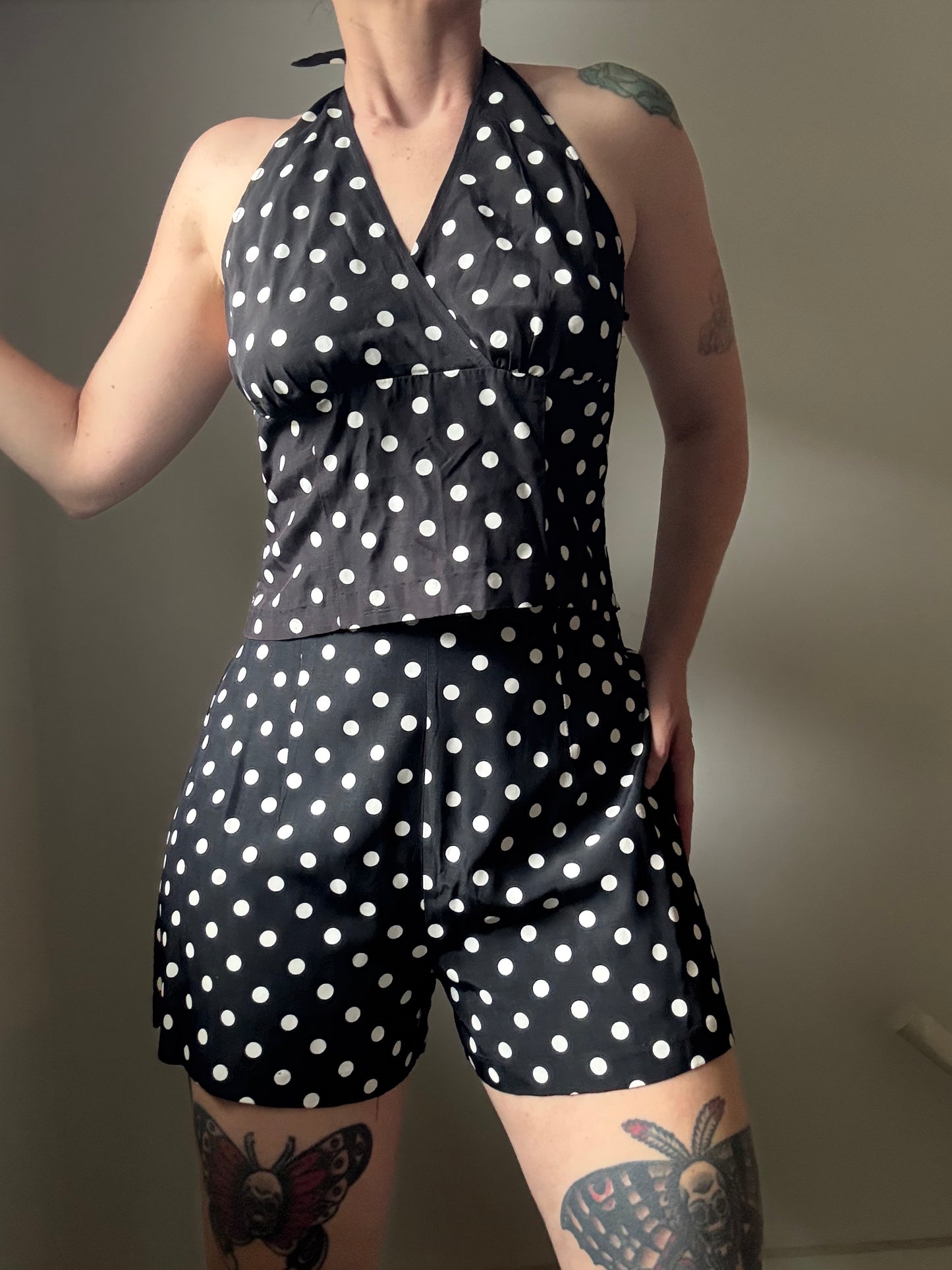 2 Piece Rayon Polka Dot Set