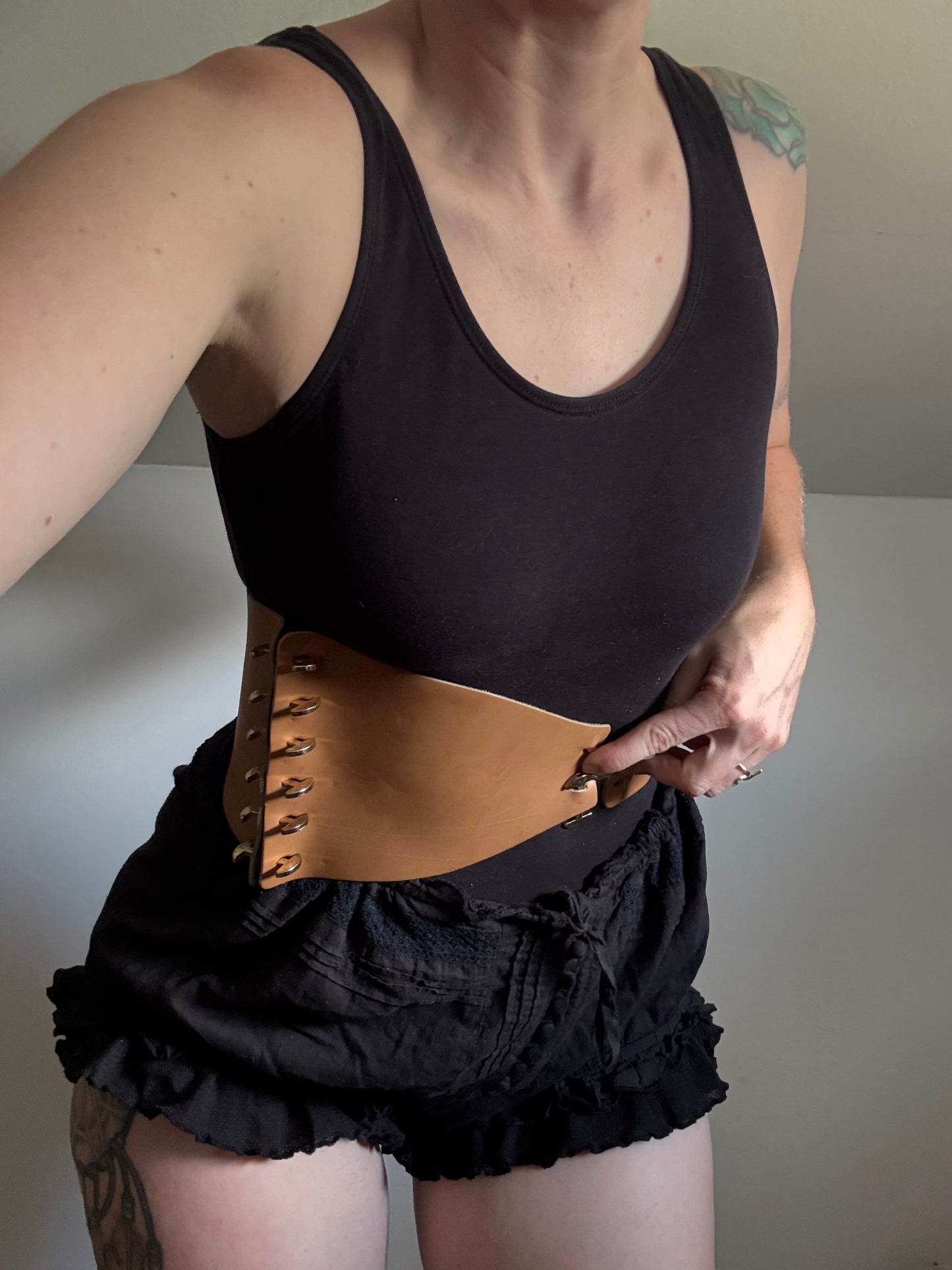 Leather & Metal Unique Belt
