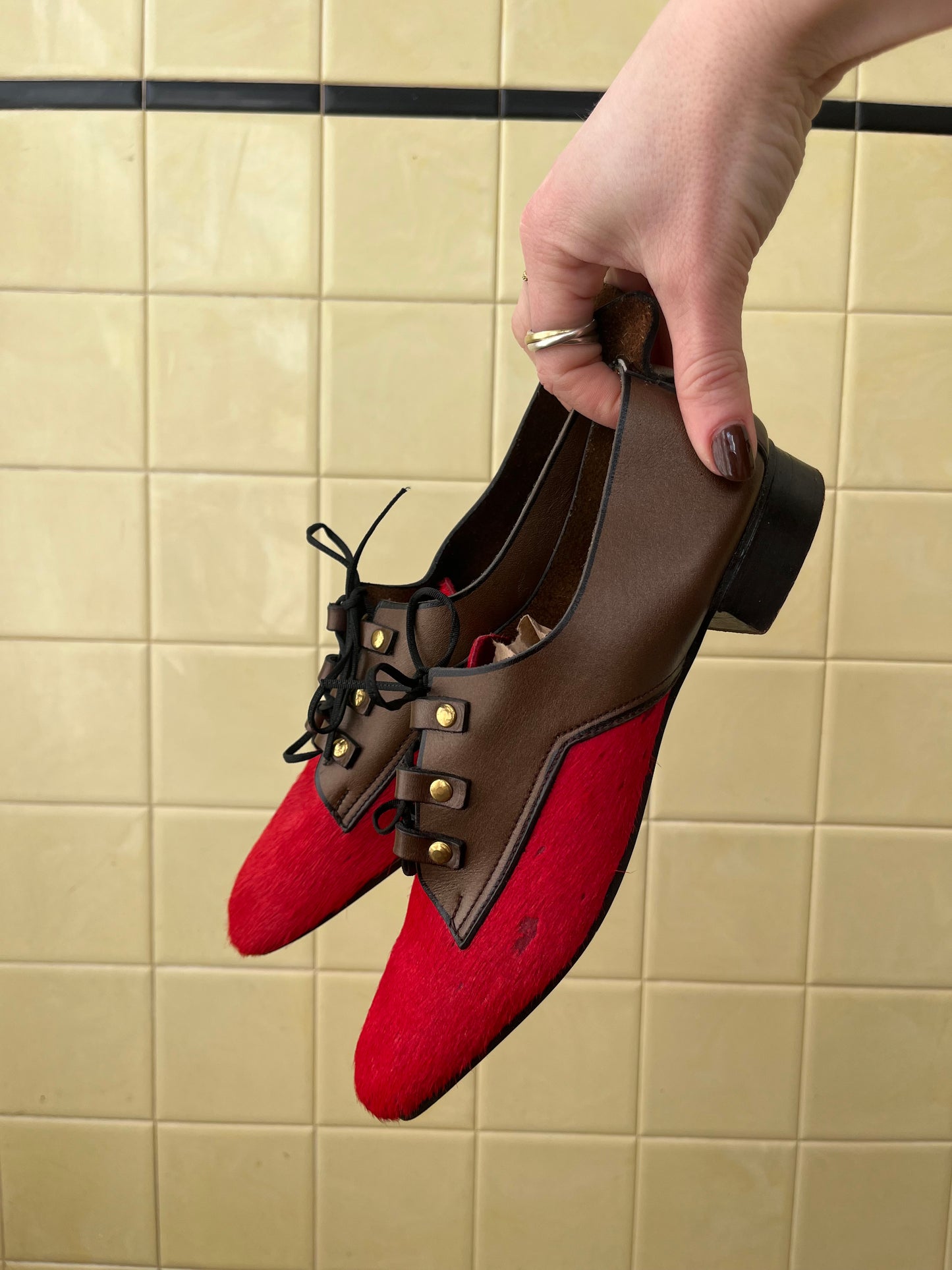 1970s Beehive Brand Hair on Hide Shoes Size 7