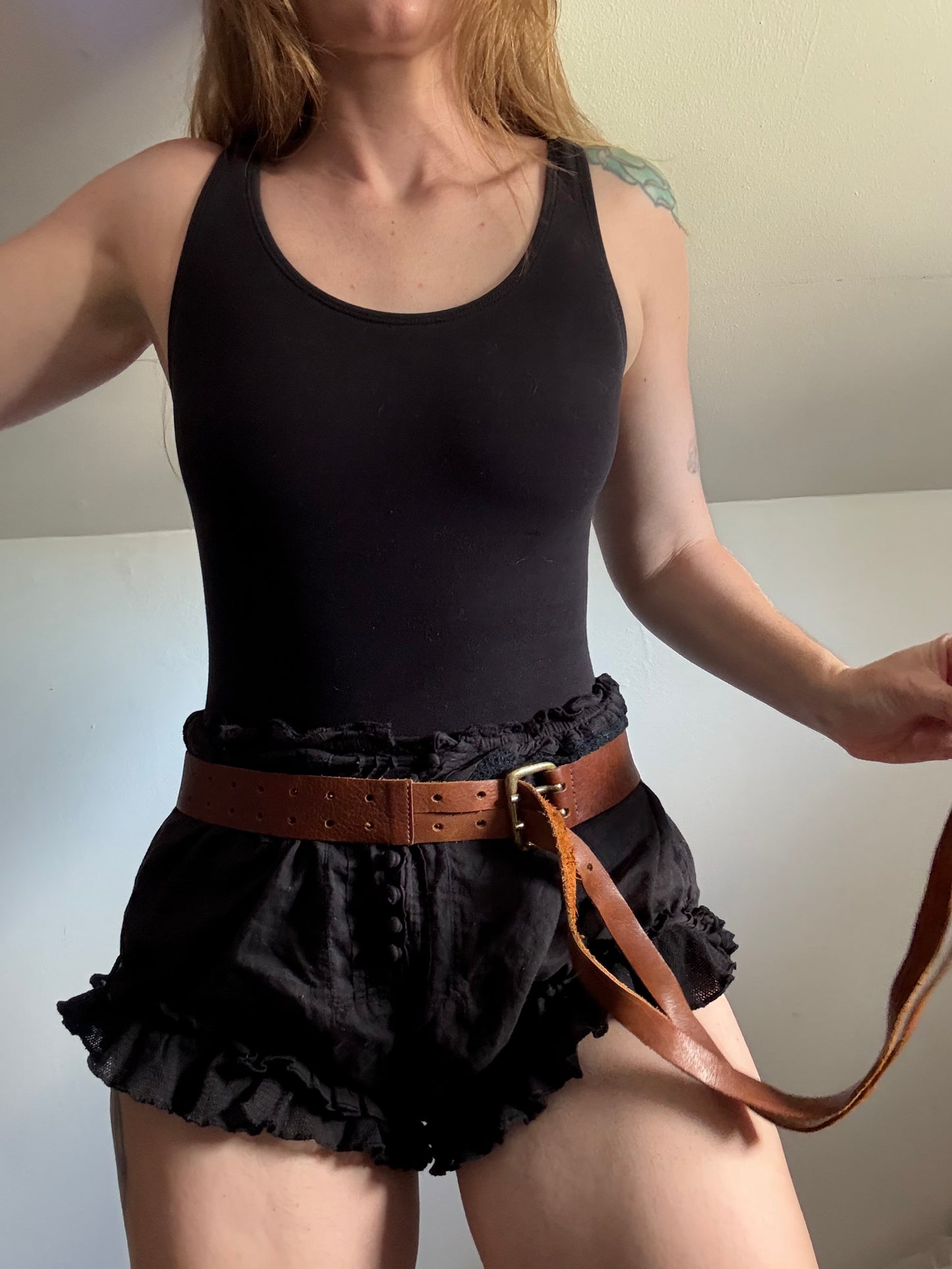 Vintage Brown Leather Belt