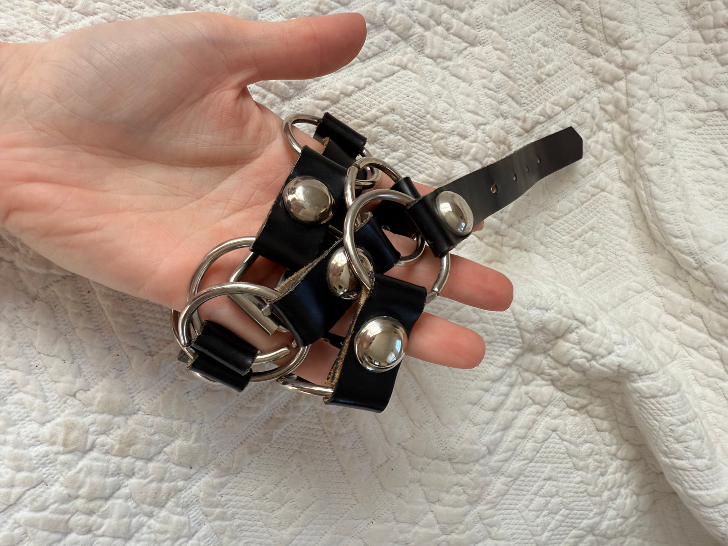 Leather and O-Rings Black Belt