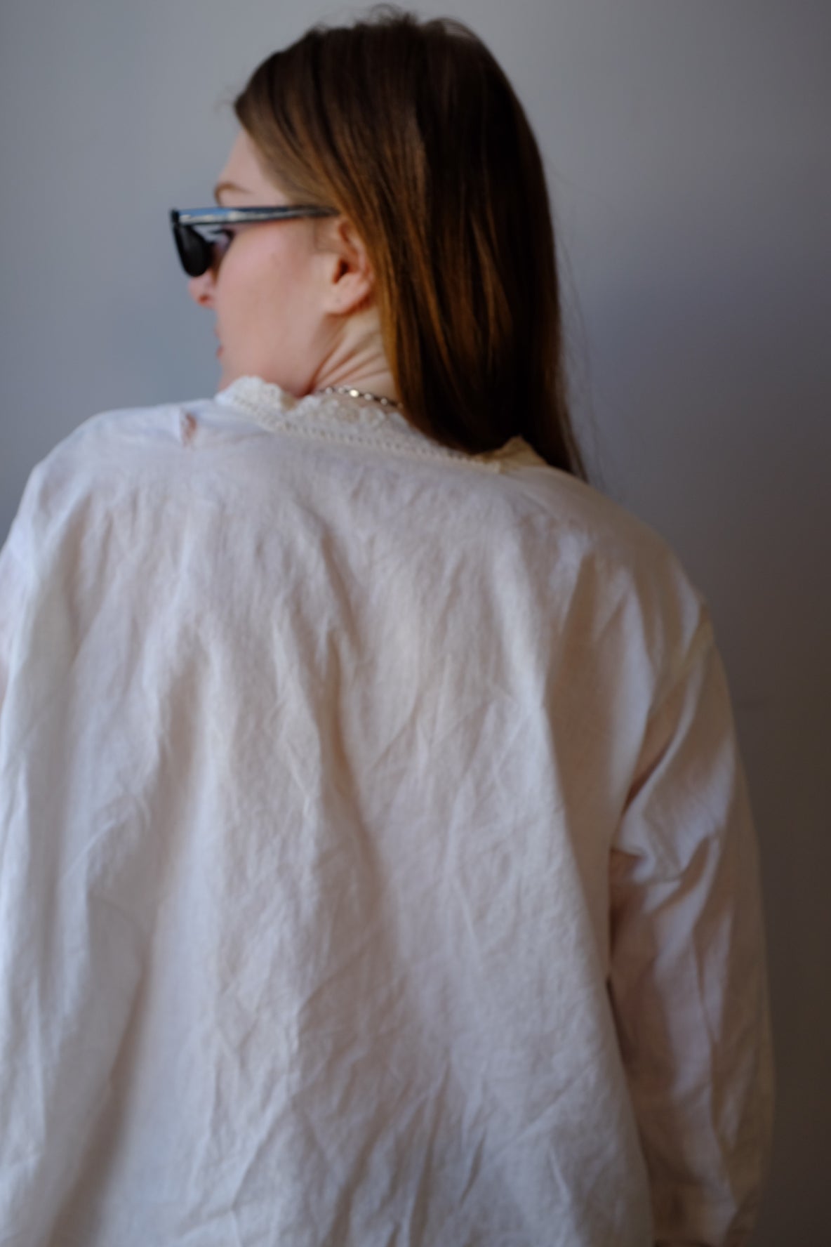 1900s White Cotton Victorian Blouse