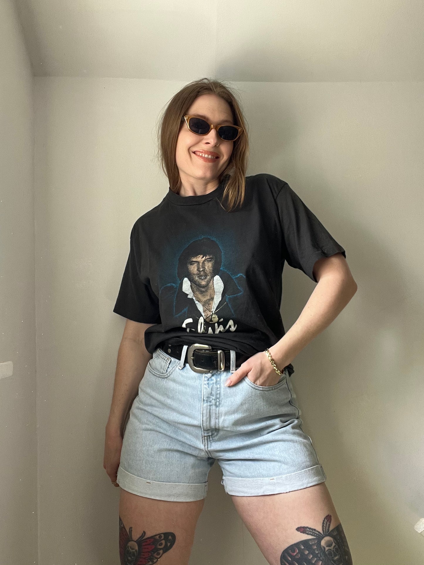 1980s Black Elvis Graphic Tee M/L