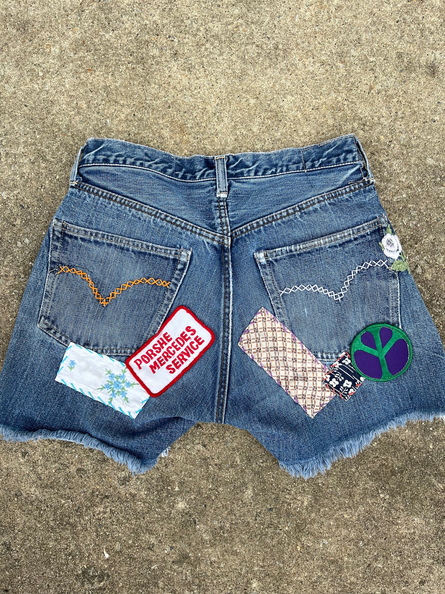 1970s One of Kind Embroidered Levi Shorts