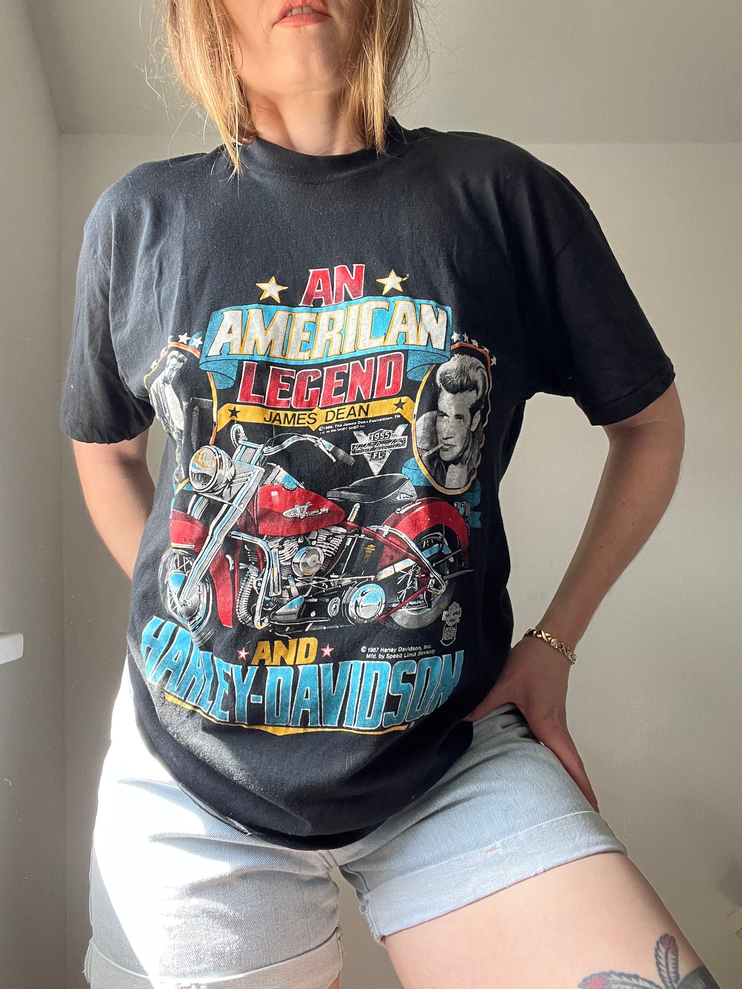 1980s James Dean Harley Tee M