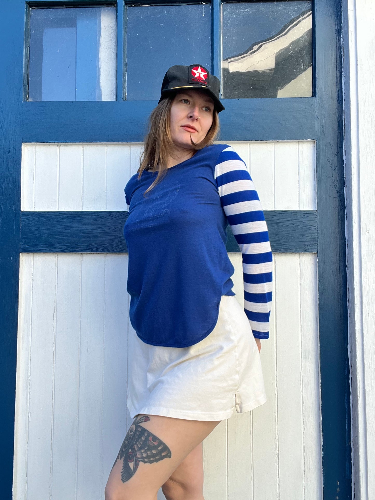 1960s Jersey Striped Sleeves S/M