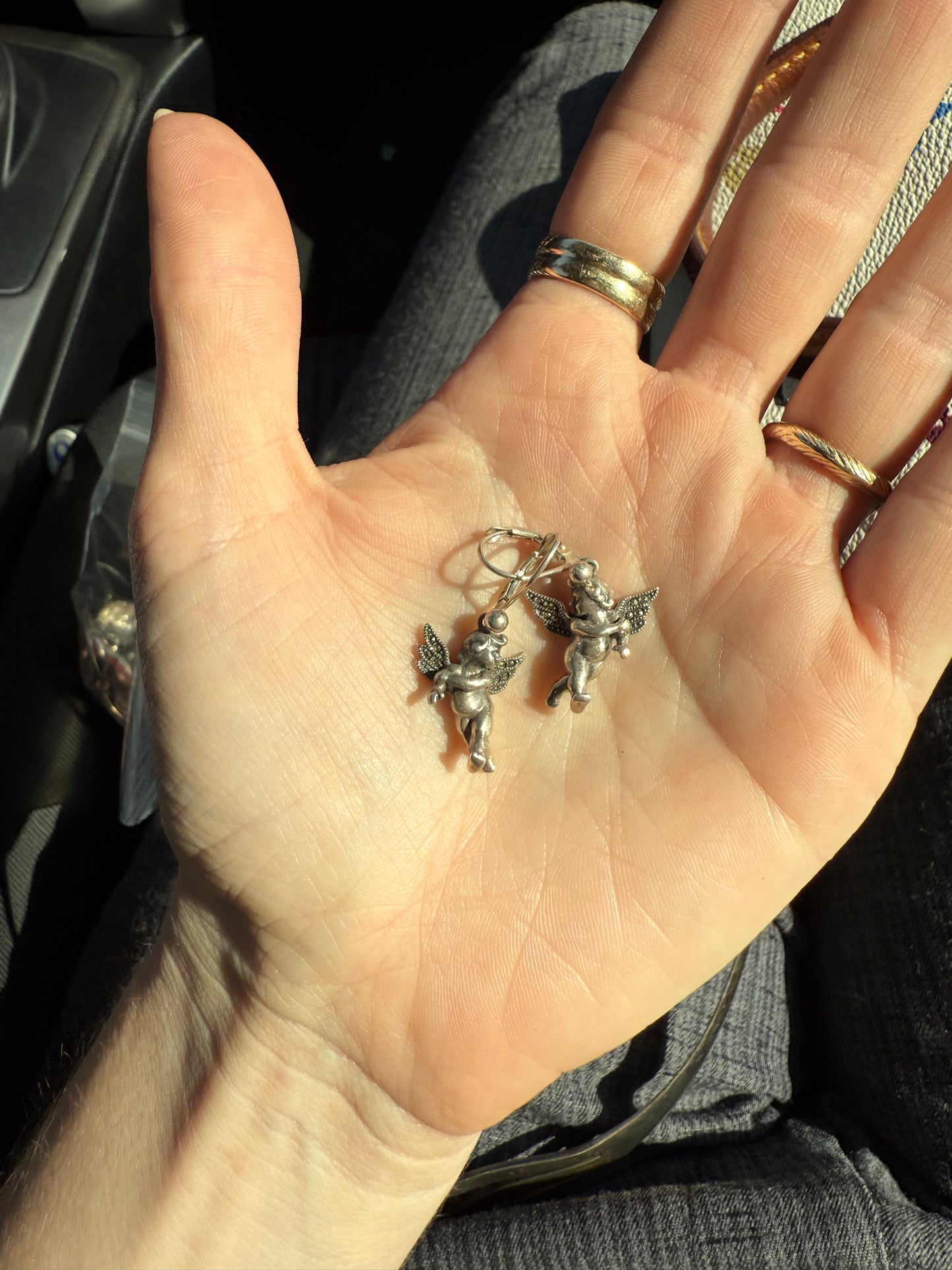 Silver Cherub Earrings