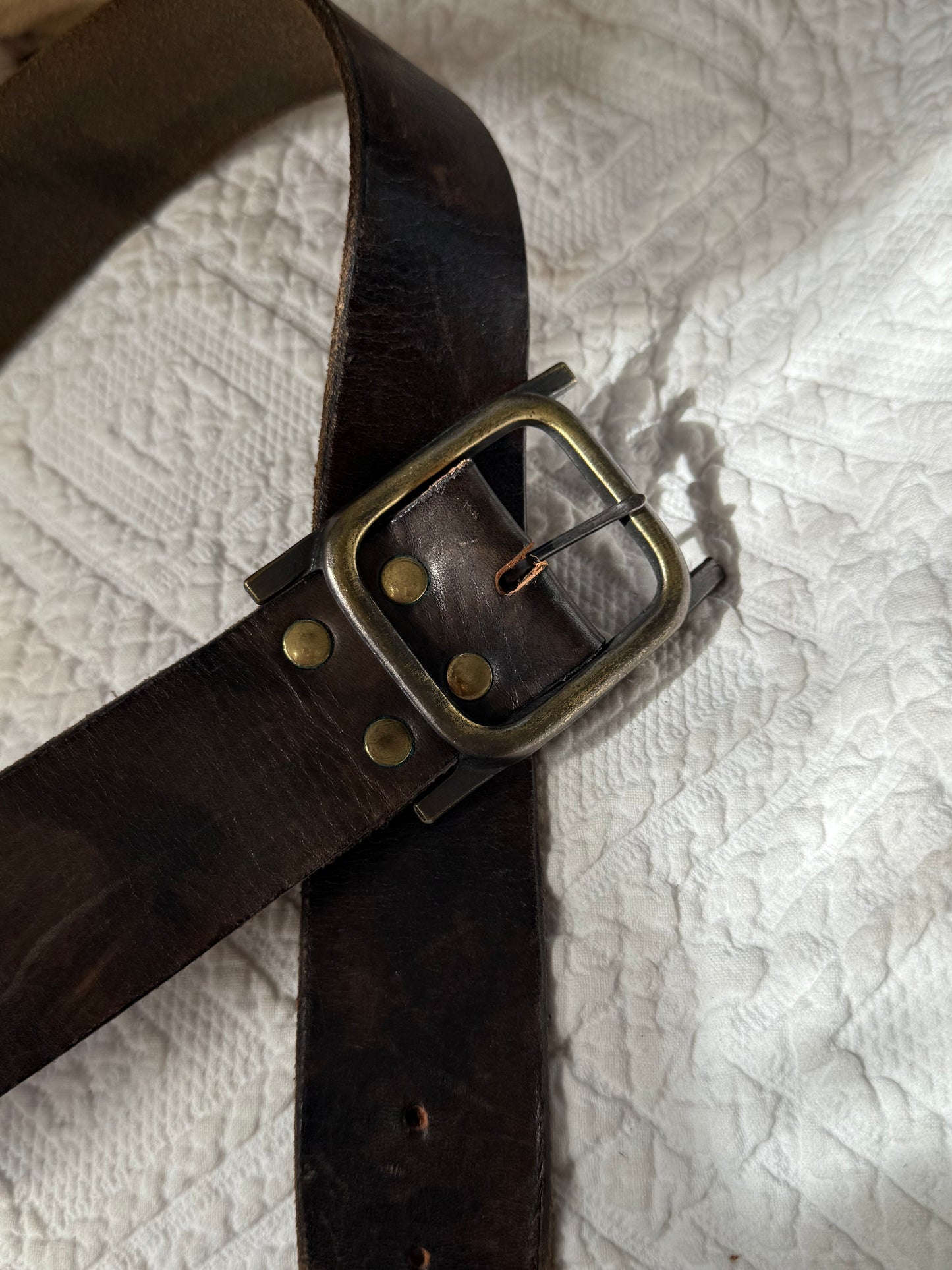 Brass Buckle & Brown Leather Belt