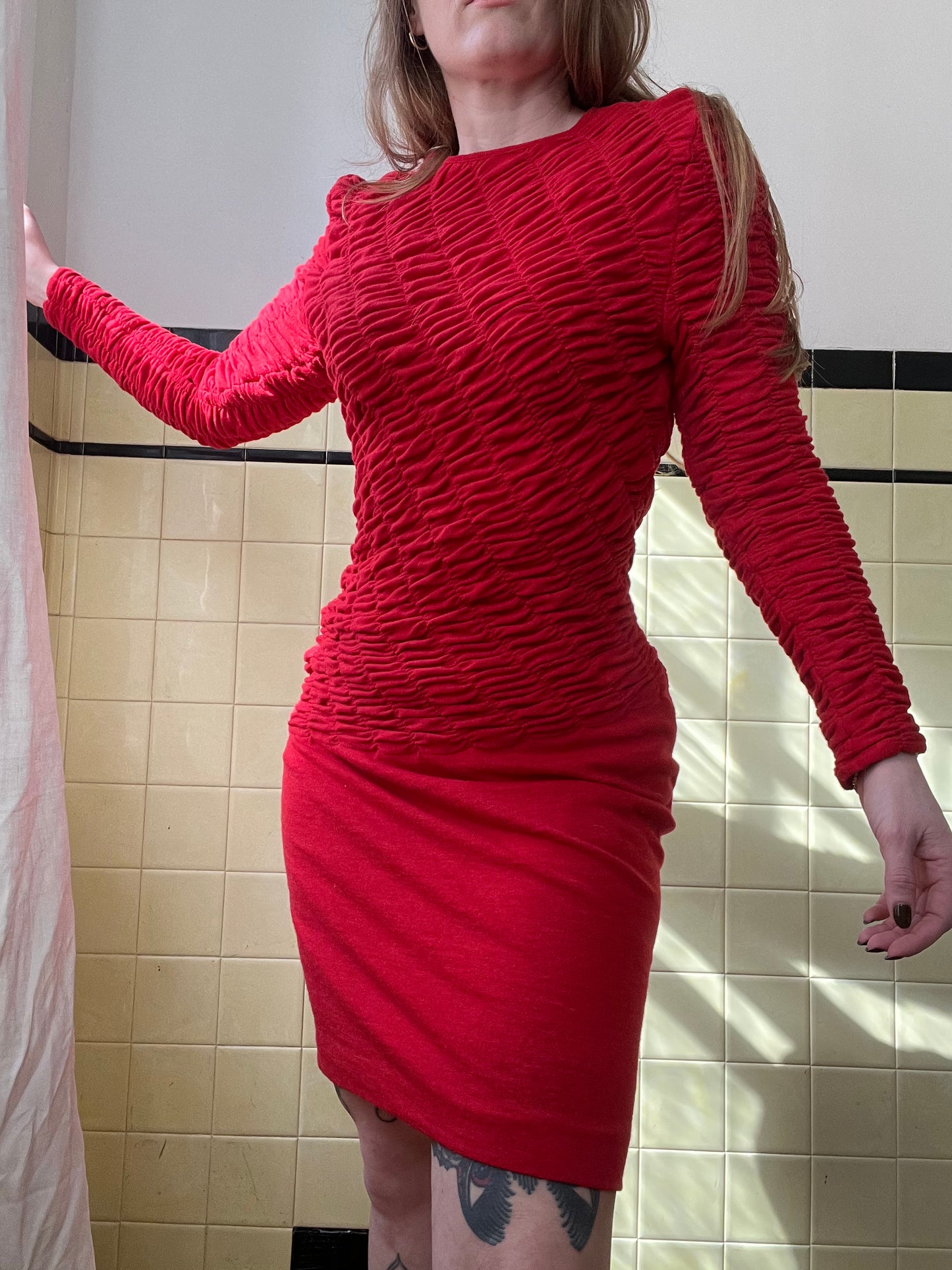 1960's Louis Feraud Designer Red Dress