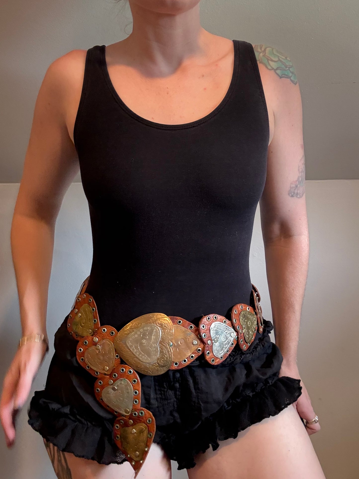 2 Vintage Belts - Leather & Metal