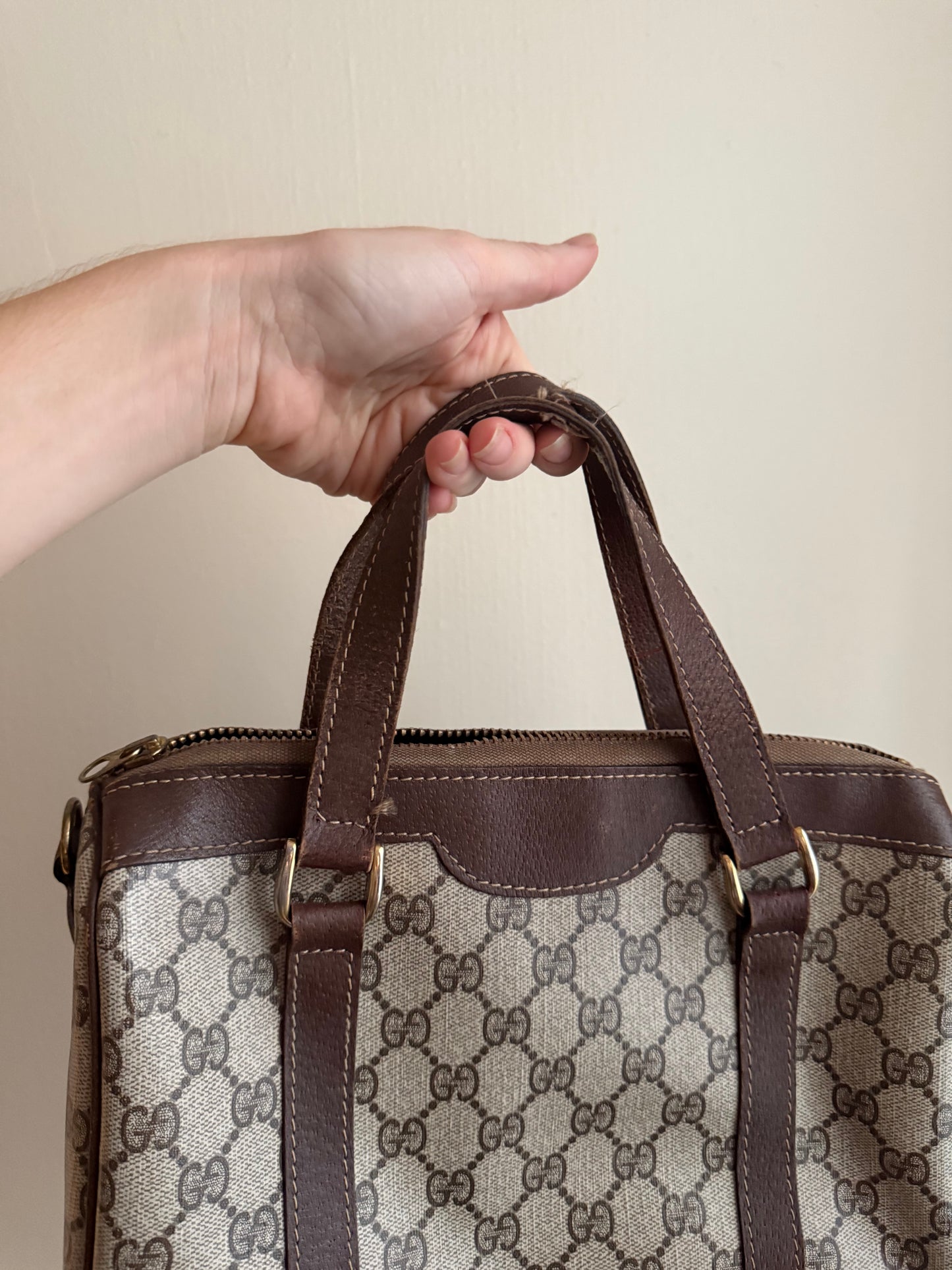 1970s/1980s Gucci GG Monogram Boston Bag