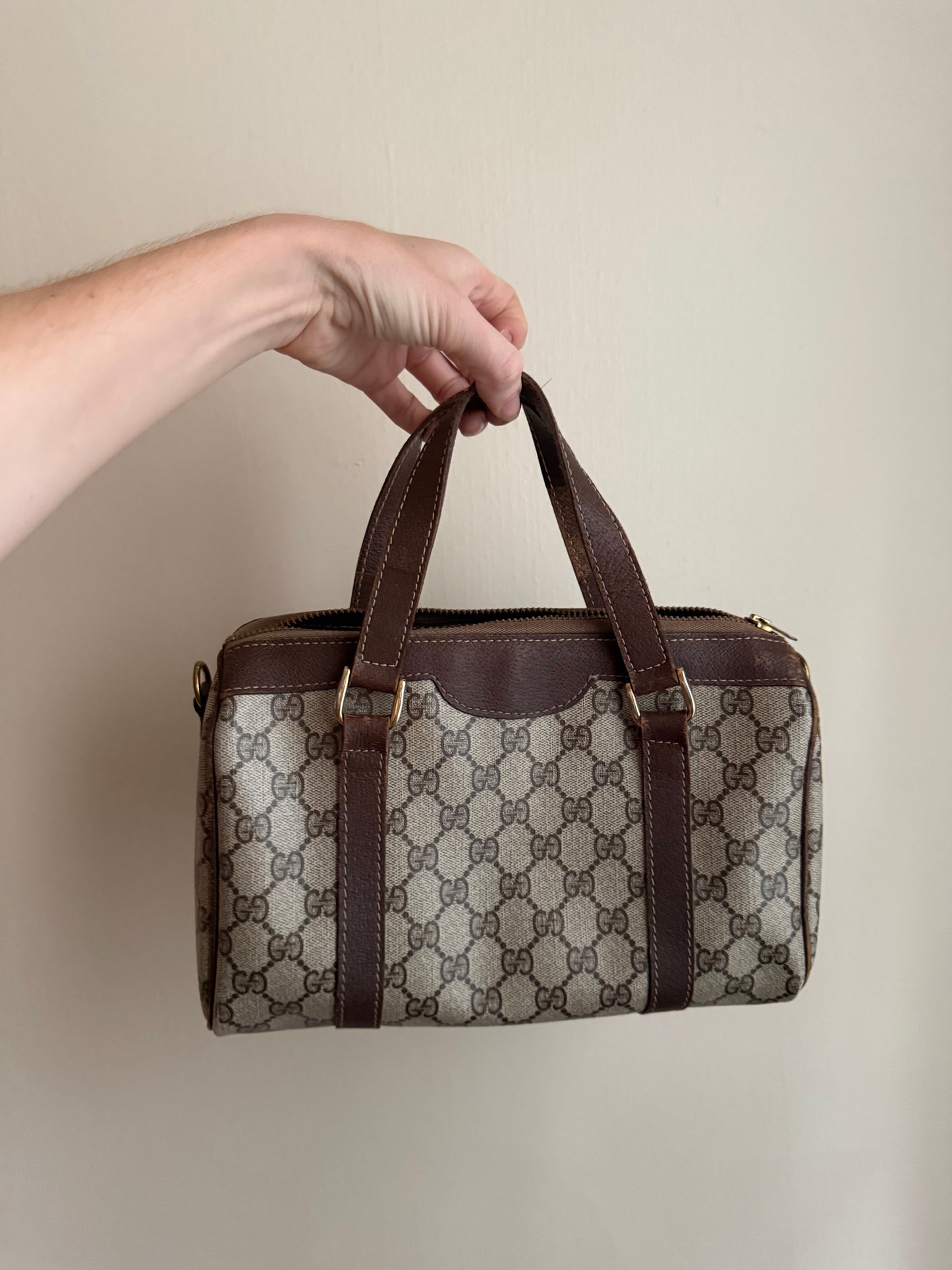 1970s/1980s Gucci GG Monogram Boston Bag