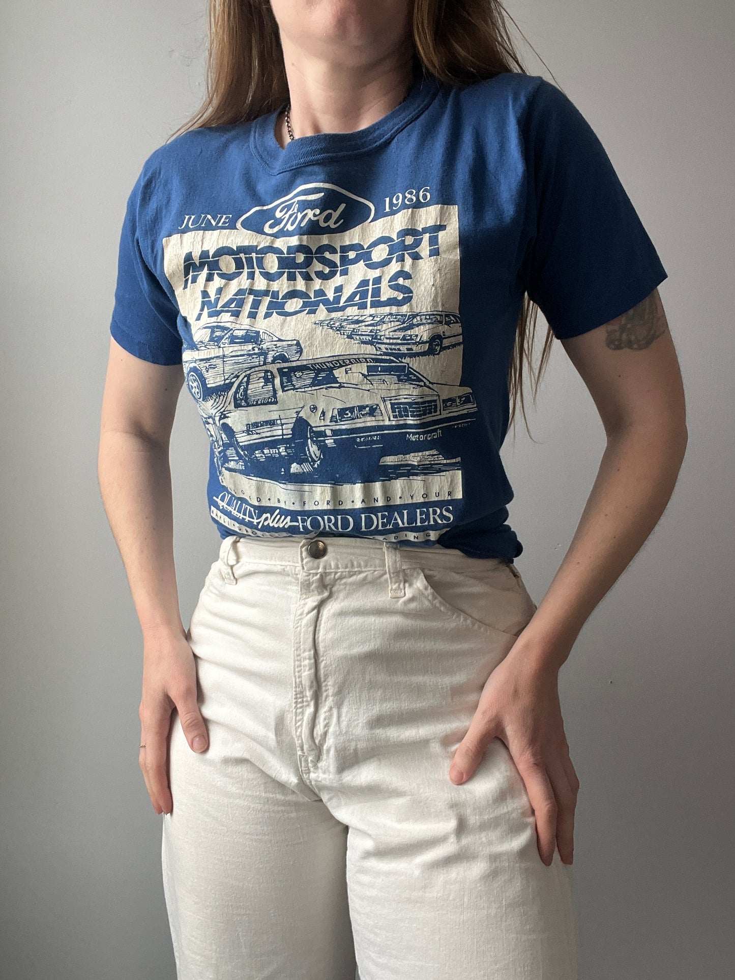 1980s Ford Cobalt Blue Shirt S/M