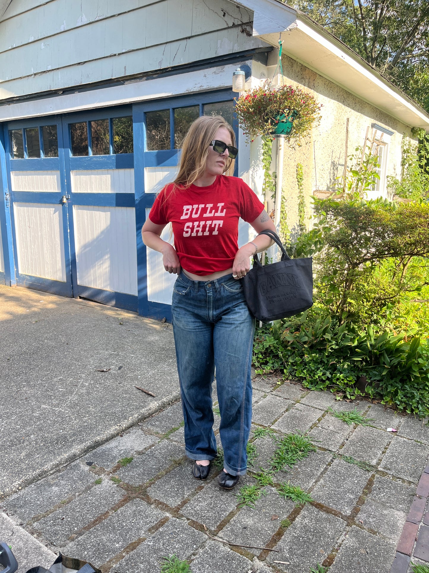 Vintage Printed Bull Shit Tee S/M