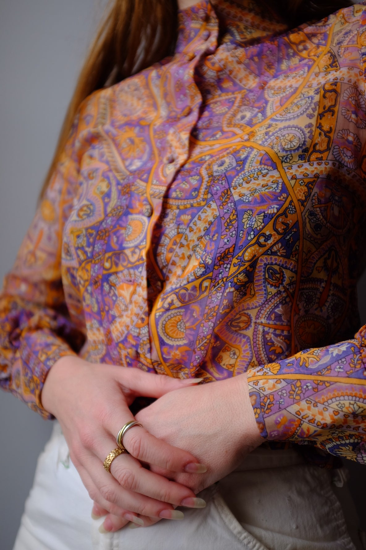 1970’s All Over Print Paisley Blouse S