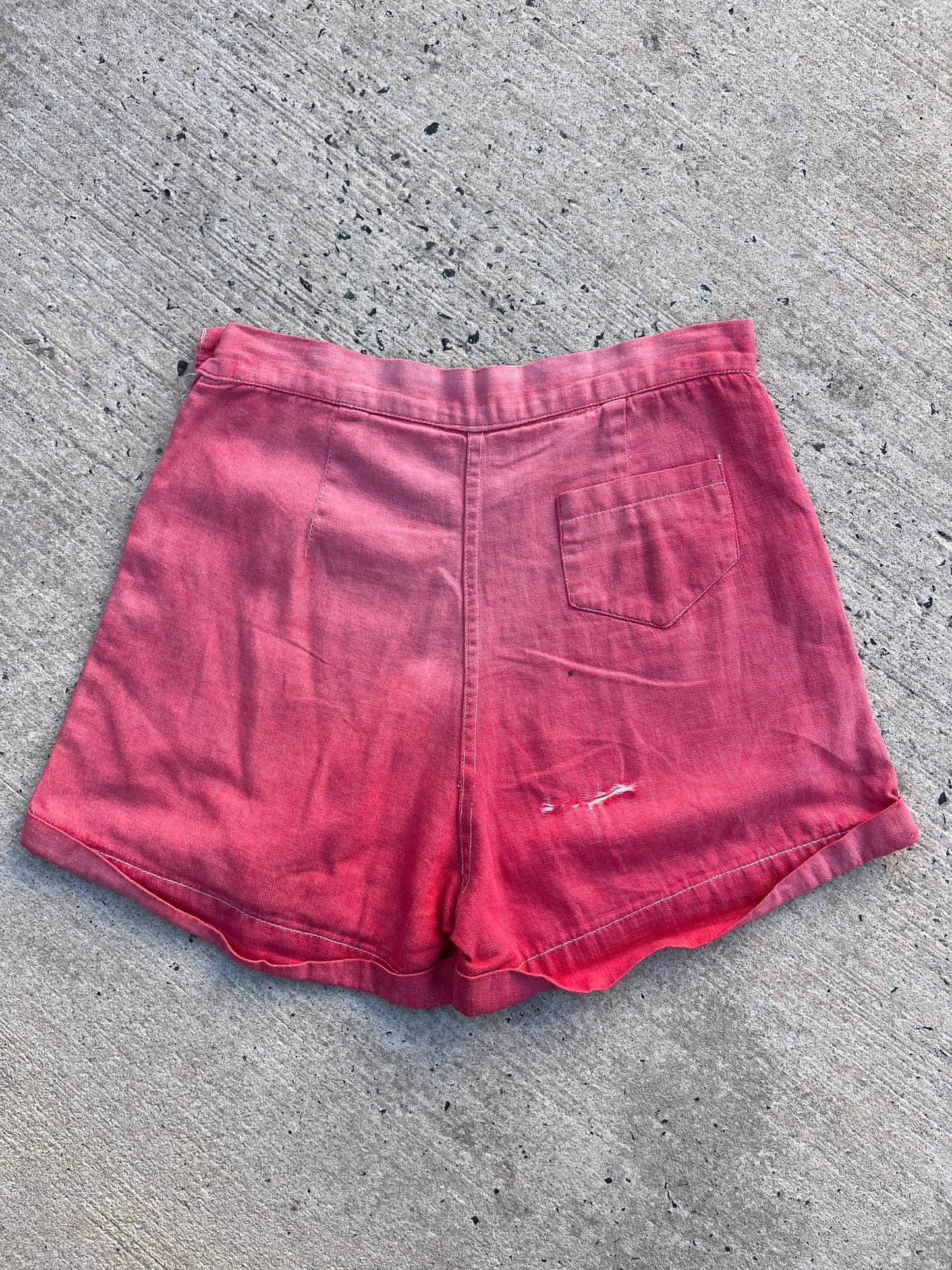 1940s Side Zip Pink Shorts 26”