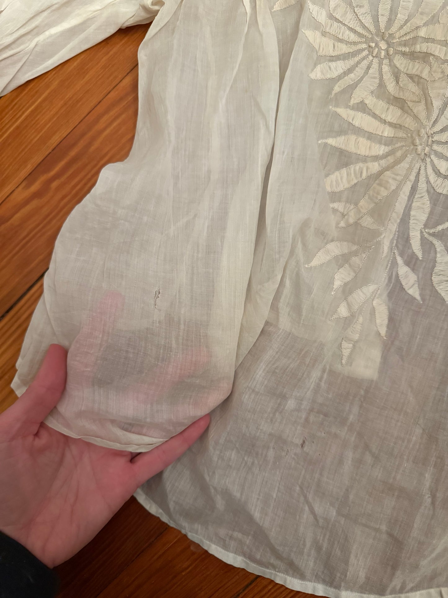 Antique Victorian Corset White Cotton Top S