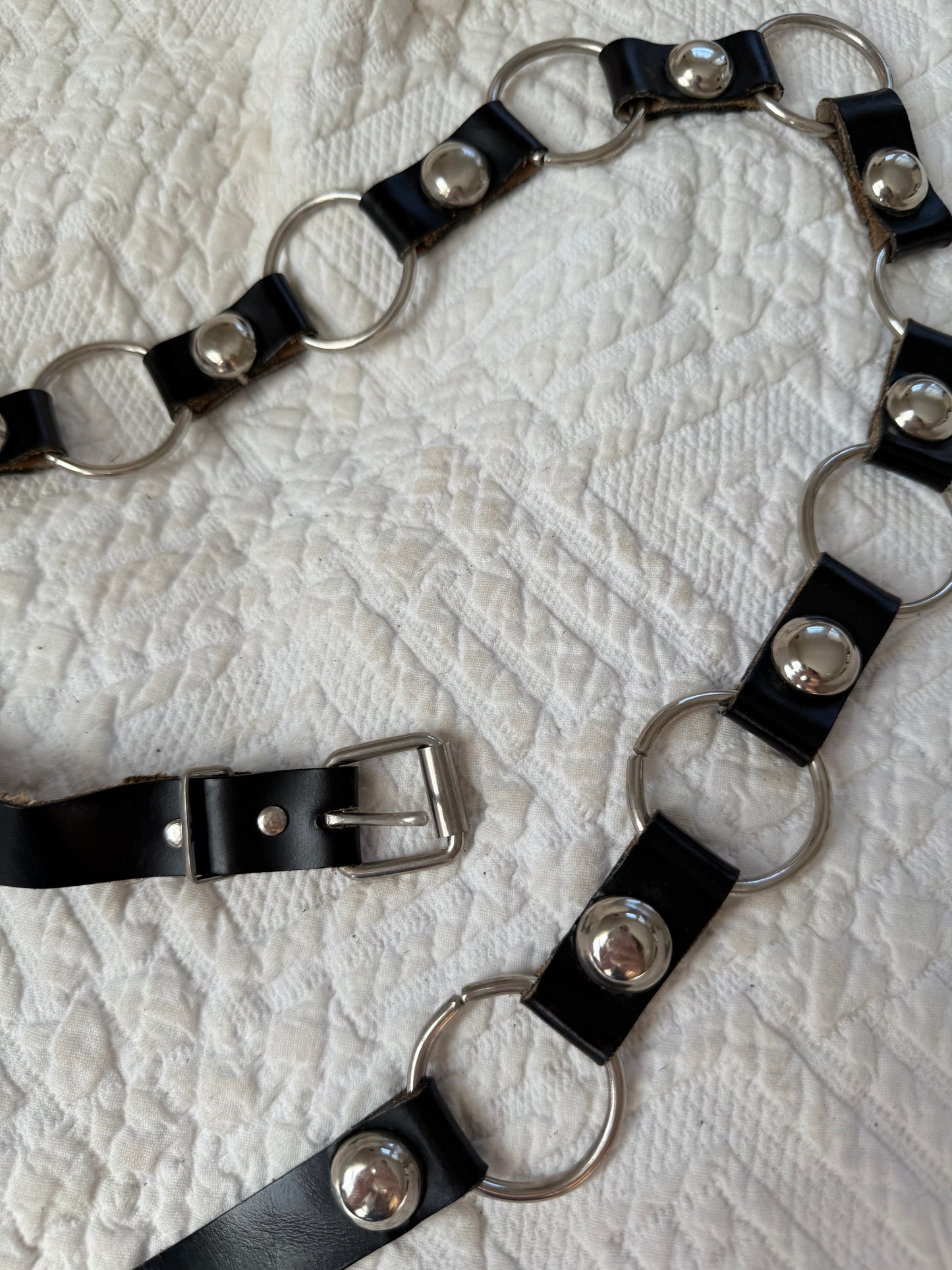 Leather and O-Rings Black Belt