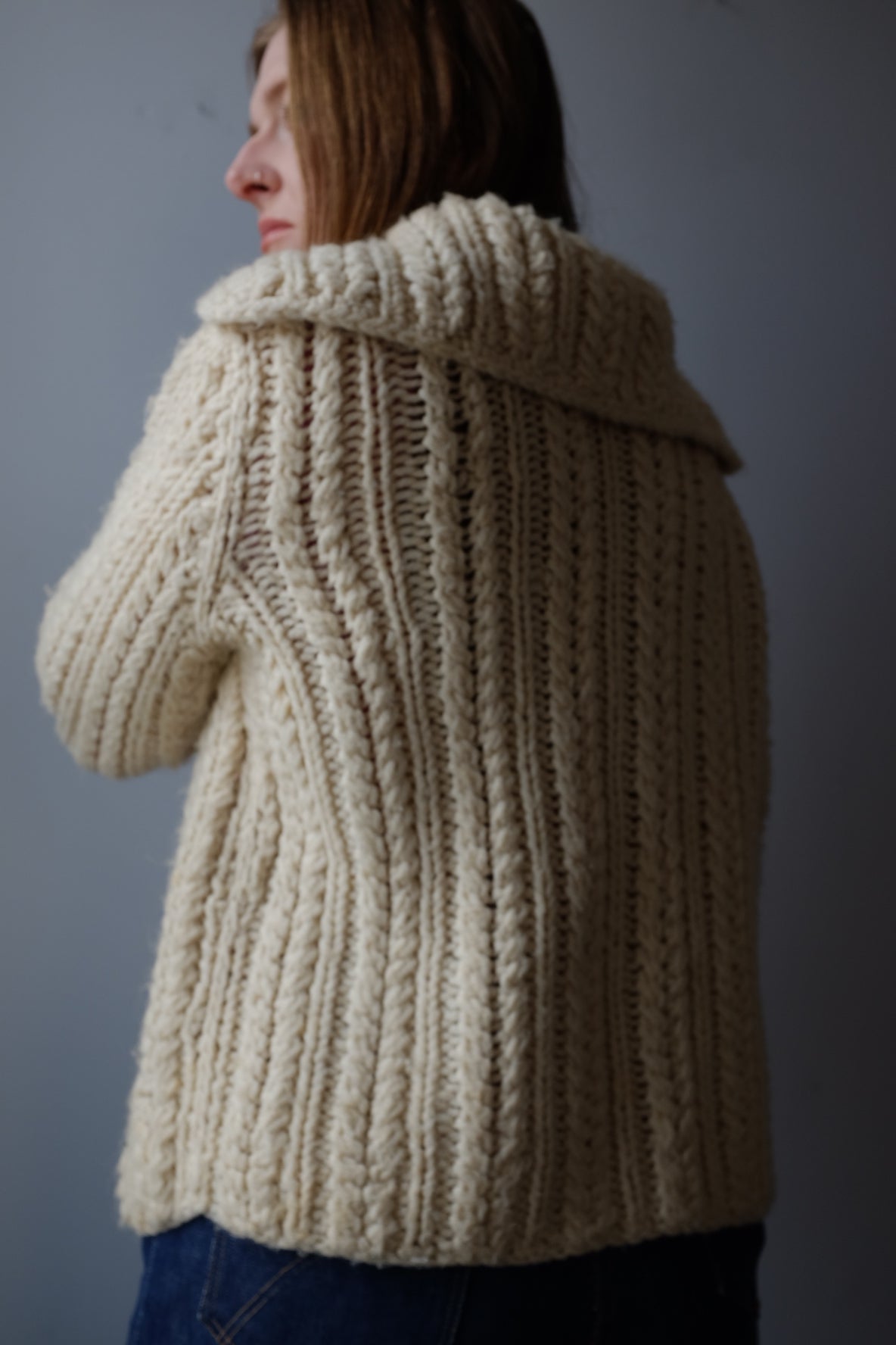 1960s Chunky Knit Sweater Cream