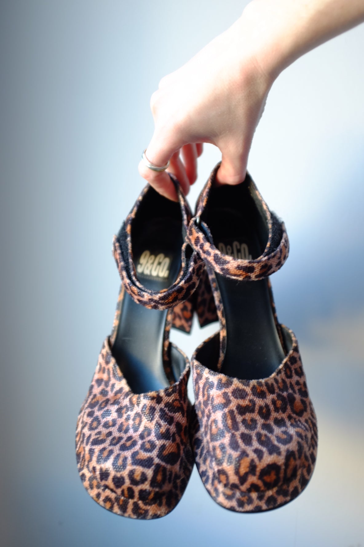 1990s Leopard Chunky Platform Heels 8.5