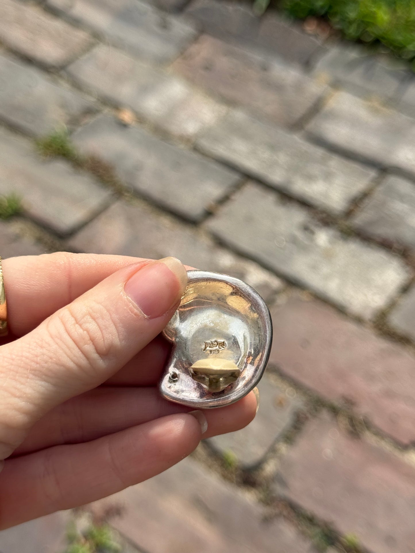 Vintage Shell Silver Earrings
