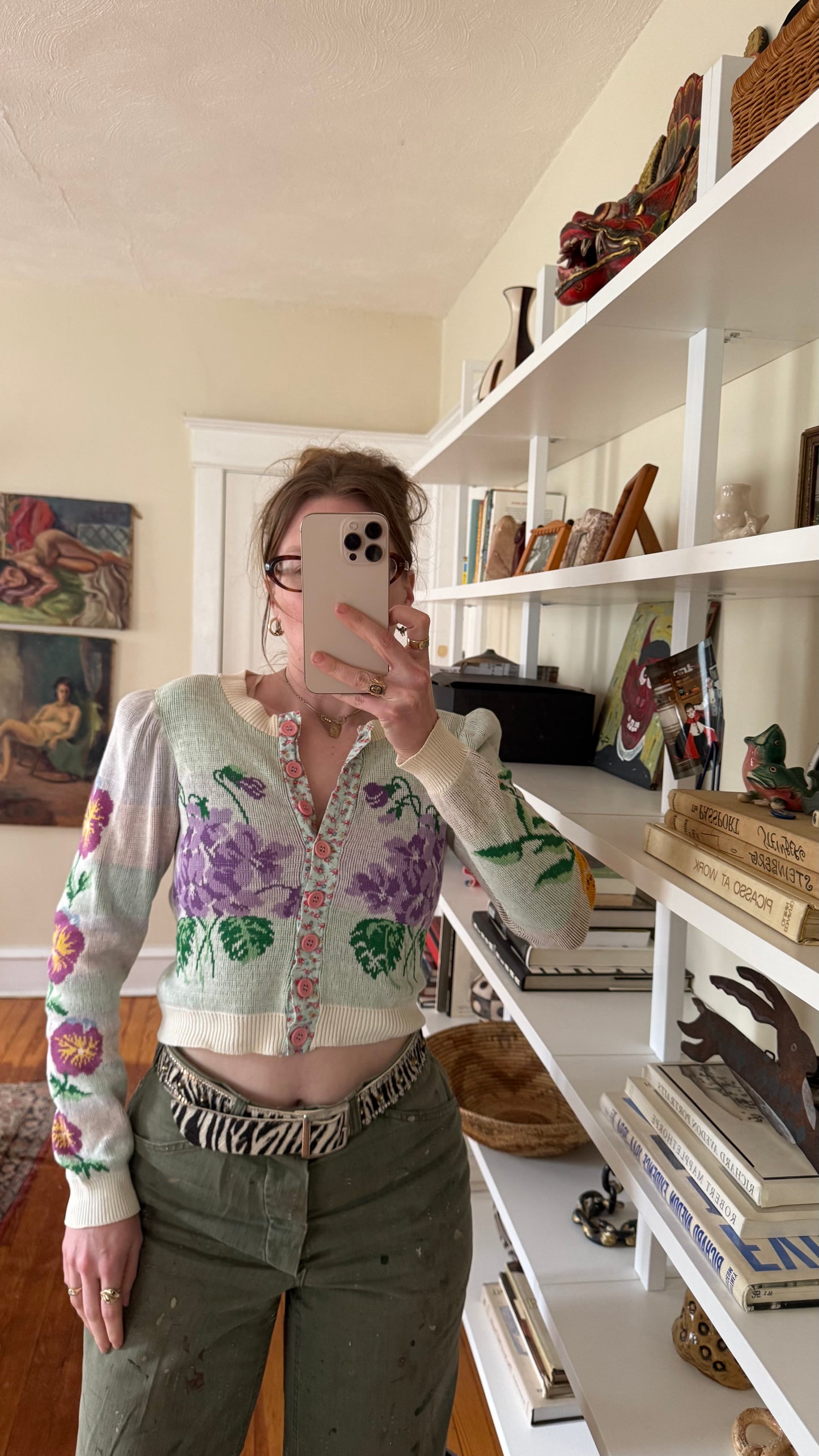 Betsey Johnson Alley Cat Floral Wrap Sweater