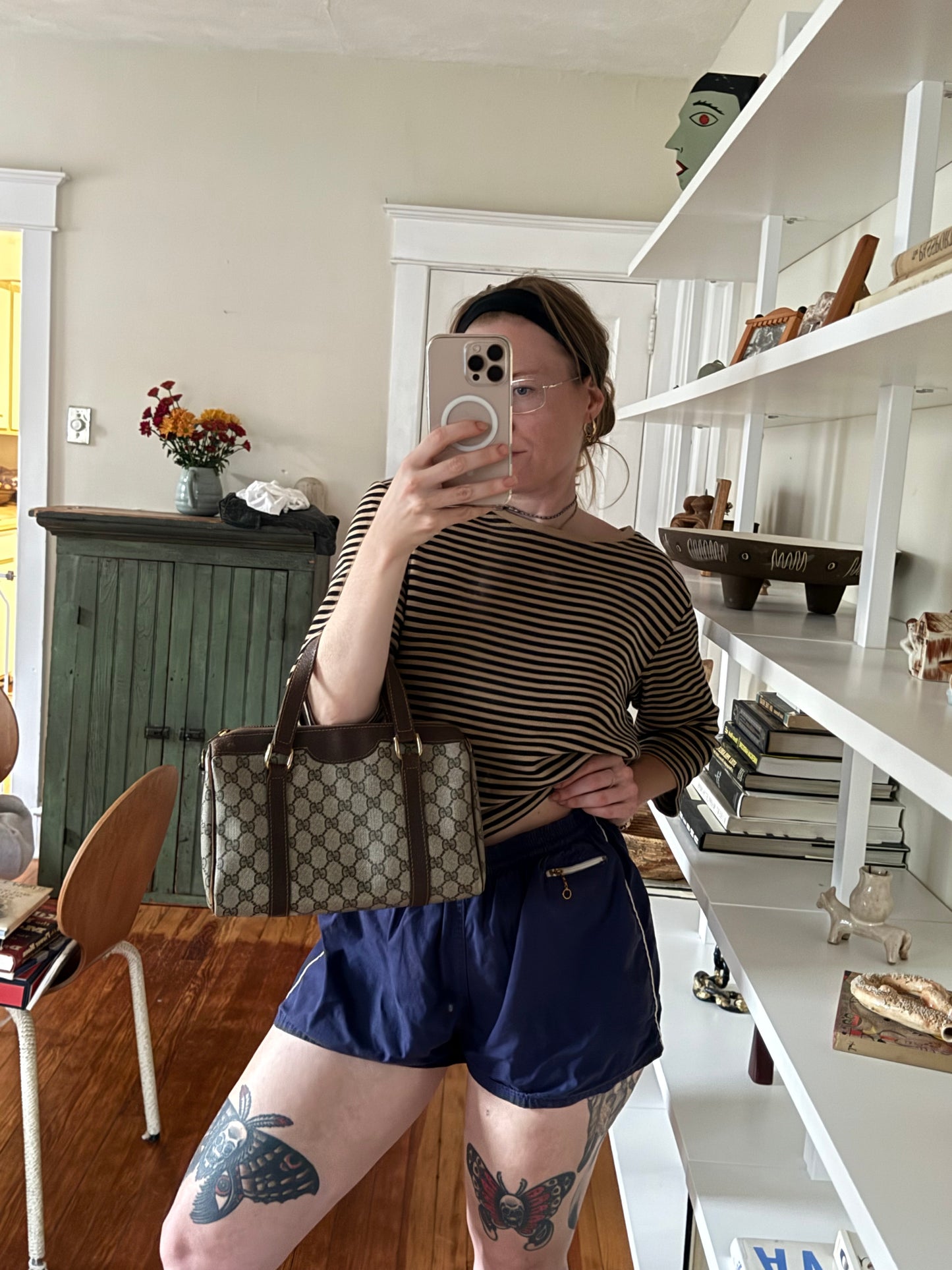 1970s/1980s Gucci GG Monogram Boston Bag