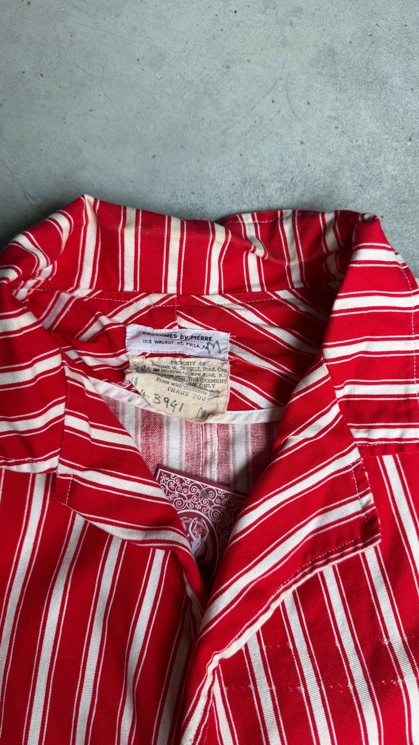 1940s Cotton Striped Chore Coat