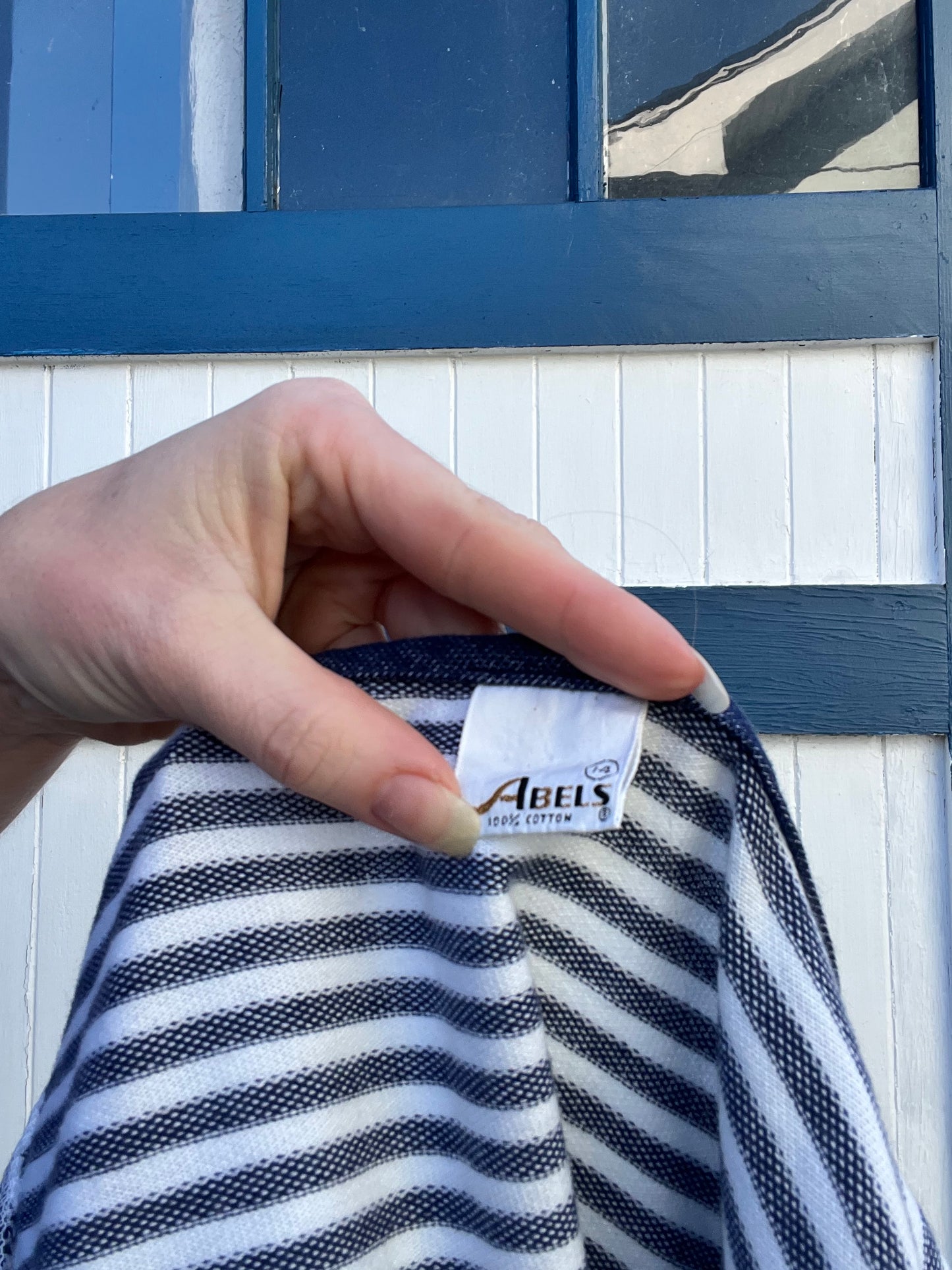 1970s Blue Striped Henley XXS/XS