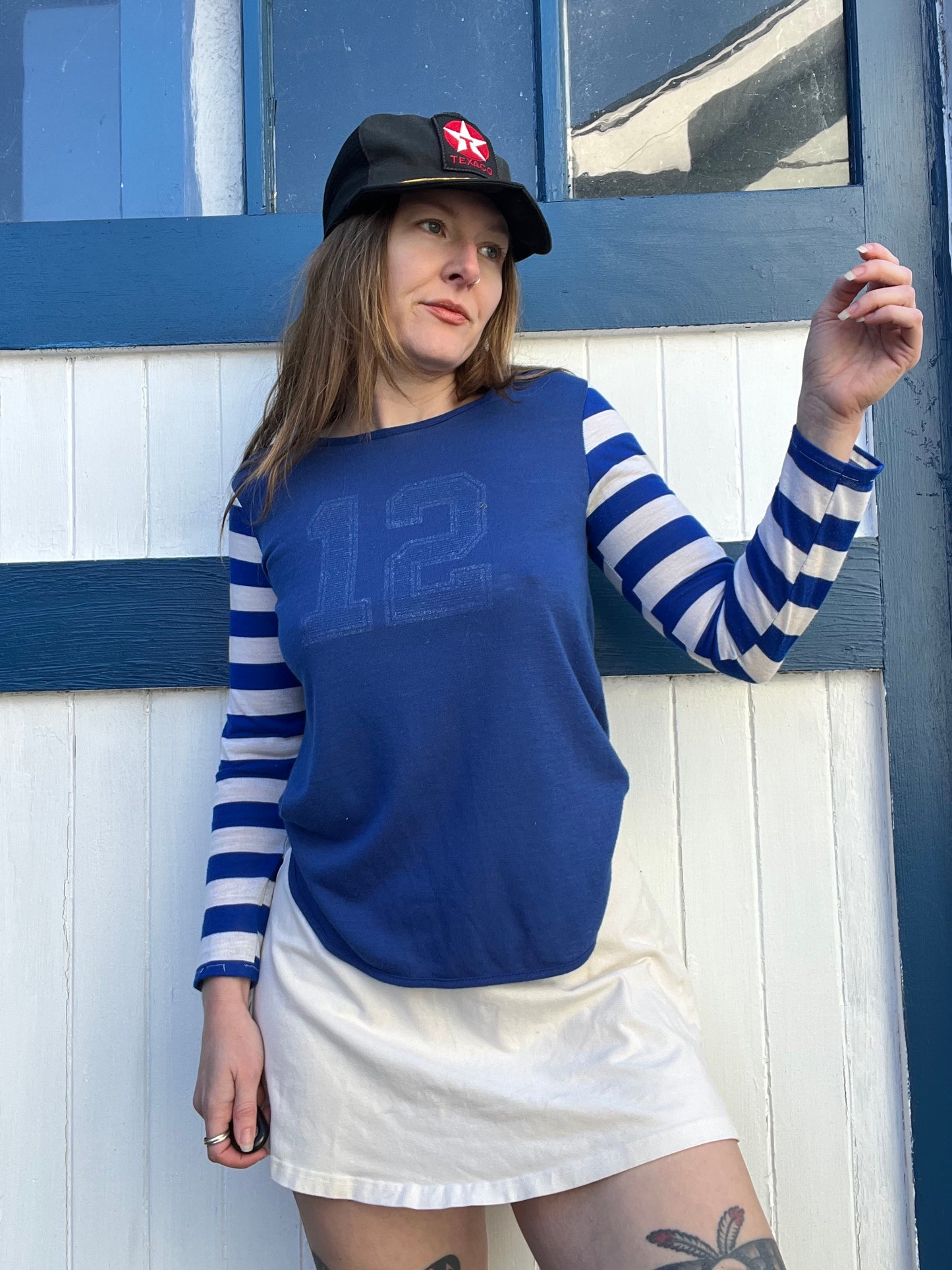 1960s Jersey Striped Sleeves S/M