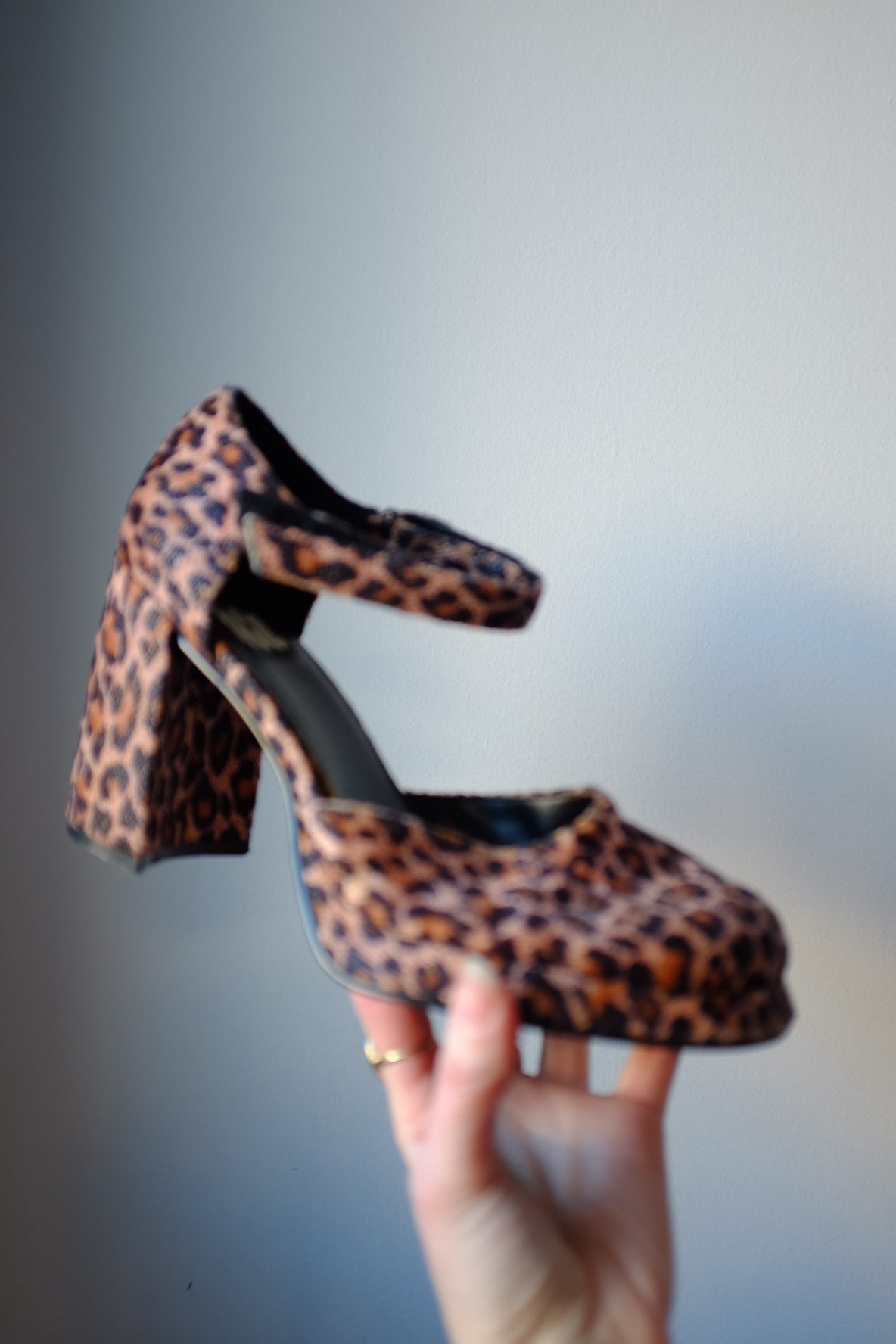 1990s Leopard Chunky Platform Heels 8.5