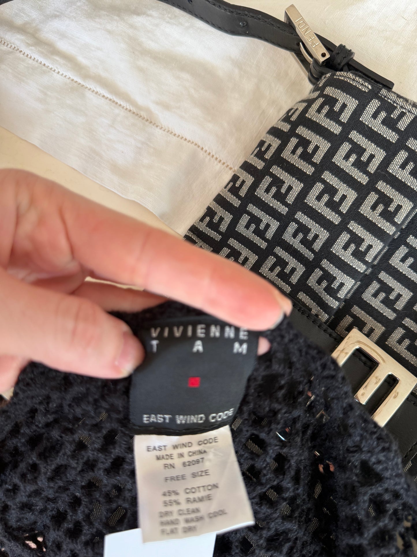Vivienne Tam Knit Black Top Cotton