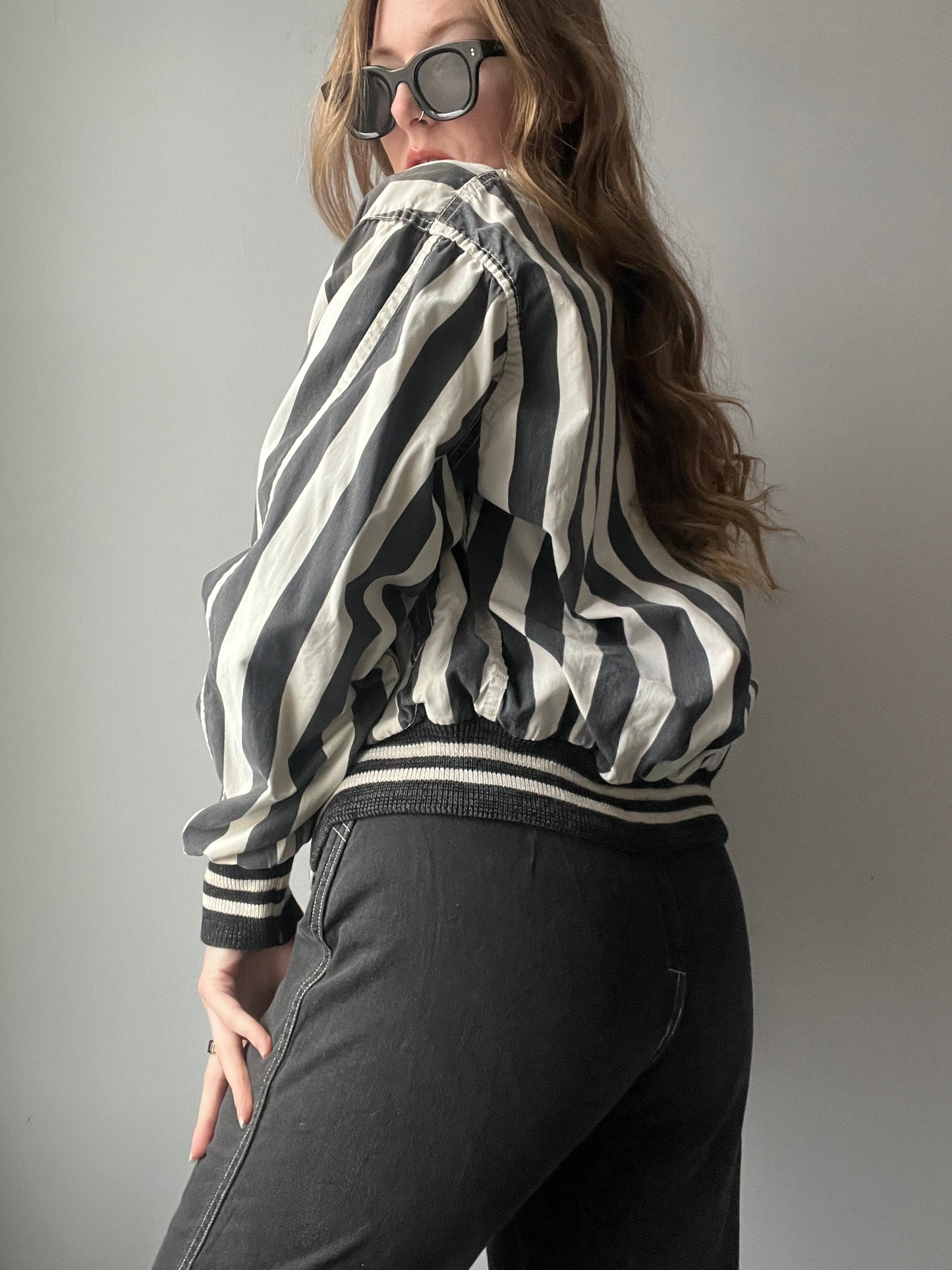 1950s Black and White Striped Referee Jacket