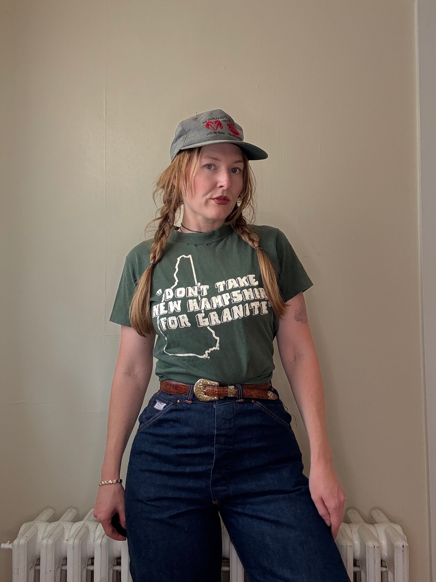 1980s New Hampshire Granite Dark Green Tee S