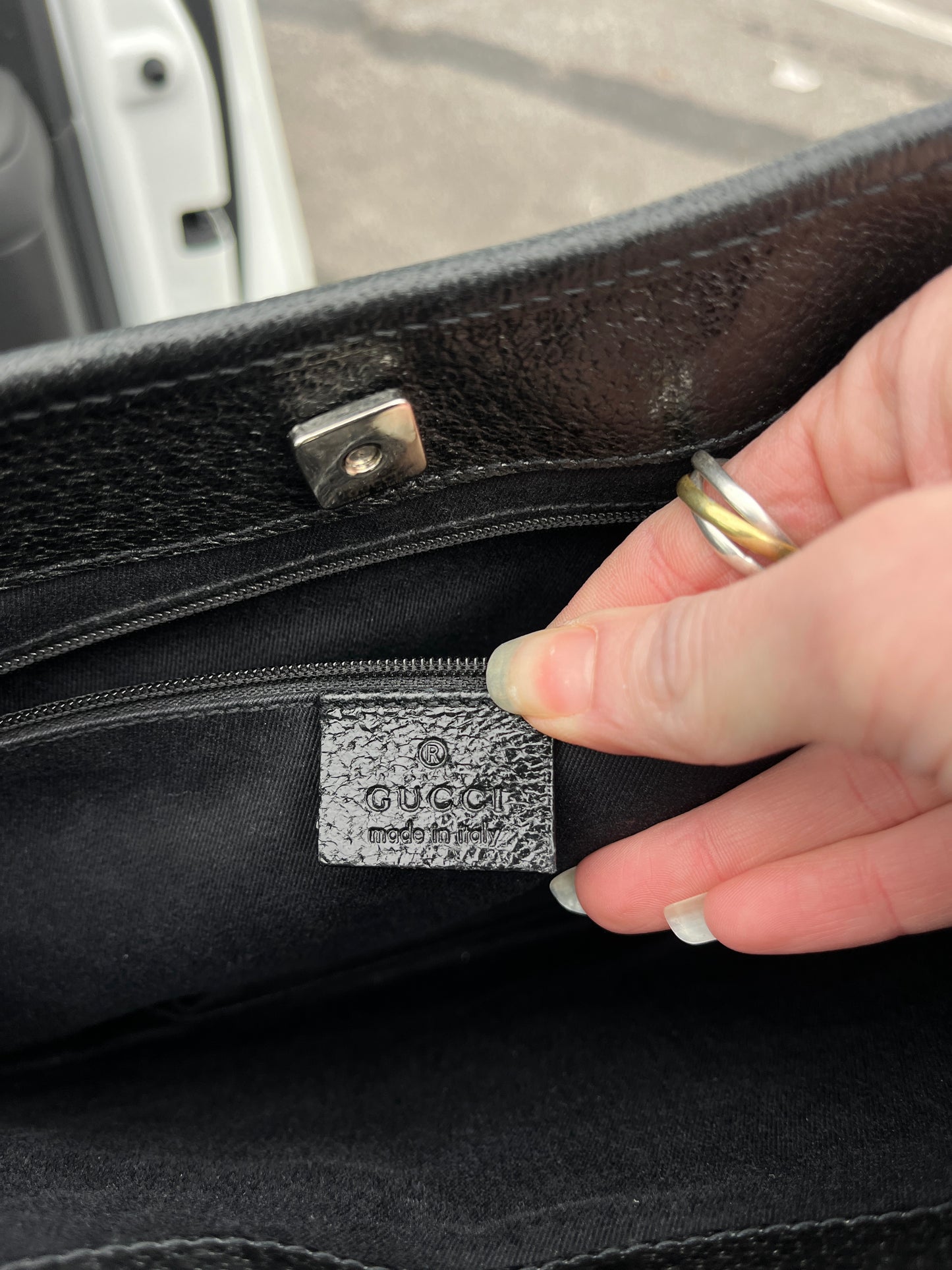 Vintage Gucci GG Black Shoulder Bag