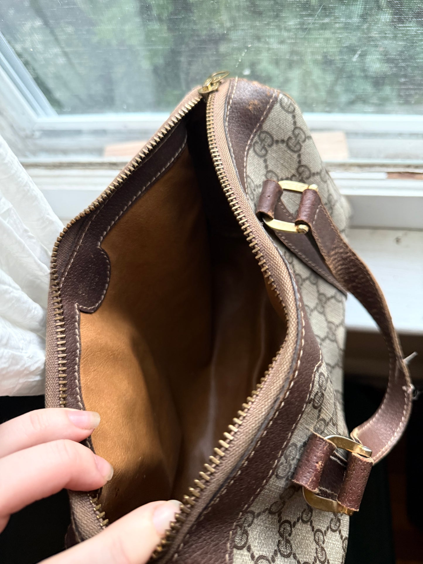1970s/1980s Gucci GG Monogram Boston Bag